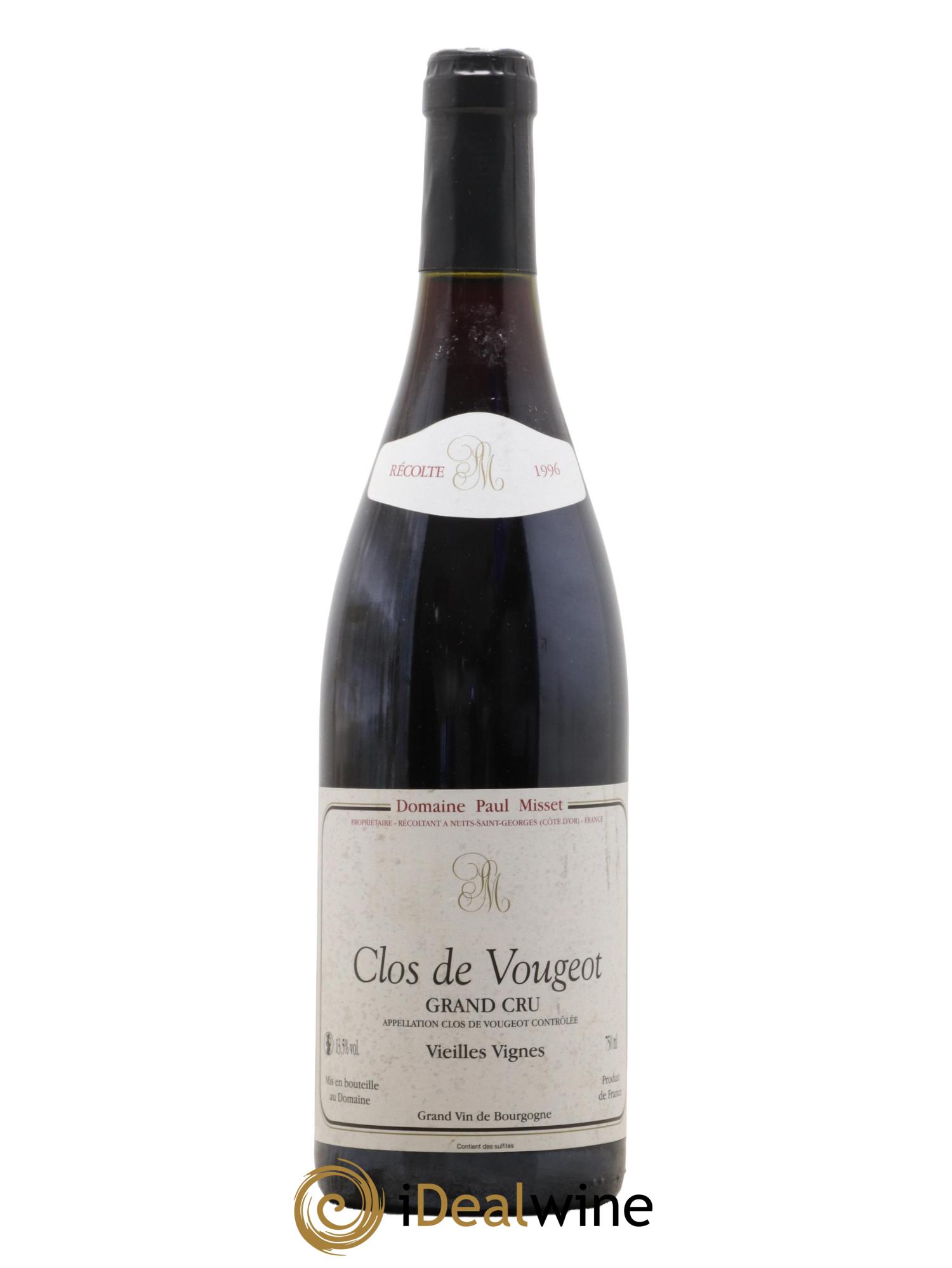 Clos de Vougeot Grand Cru Vieilles Vignes Paul Misset 1996 - Lotto di 1 bottiglia - 0