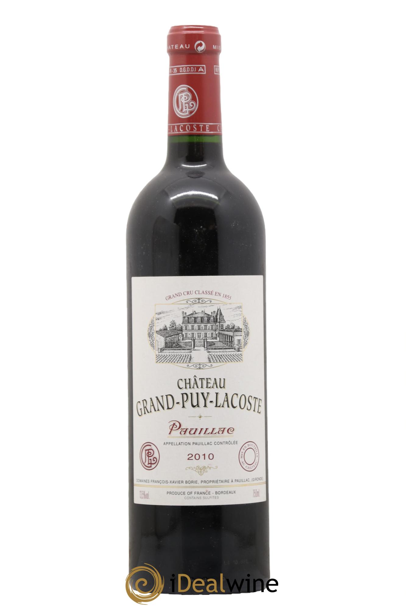 Château Grand Puy Lacoste 5ème Grand Cru Classé 2010 - Lot de 1 bouteille - 0