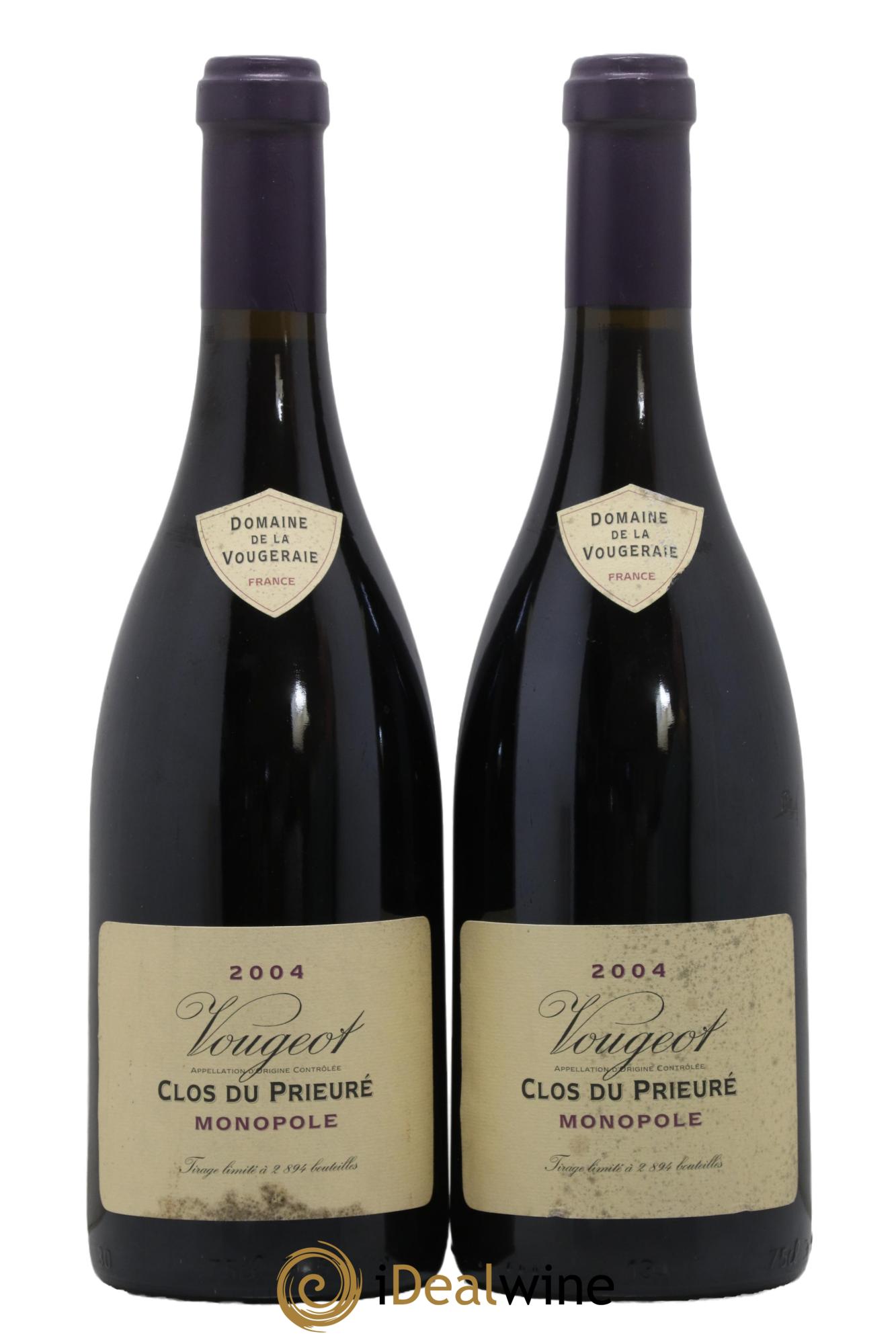 Vougeot Clos du Prieuré La Vougeraie  2004 - Lotto di 2 bottiglie - 0