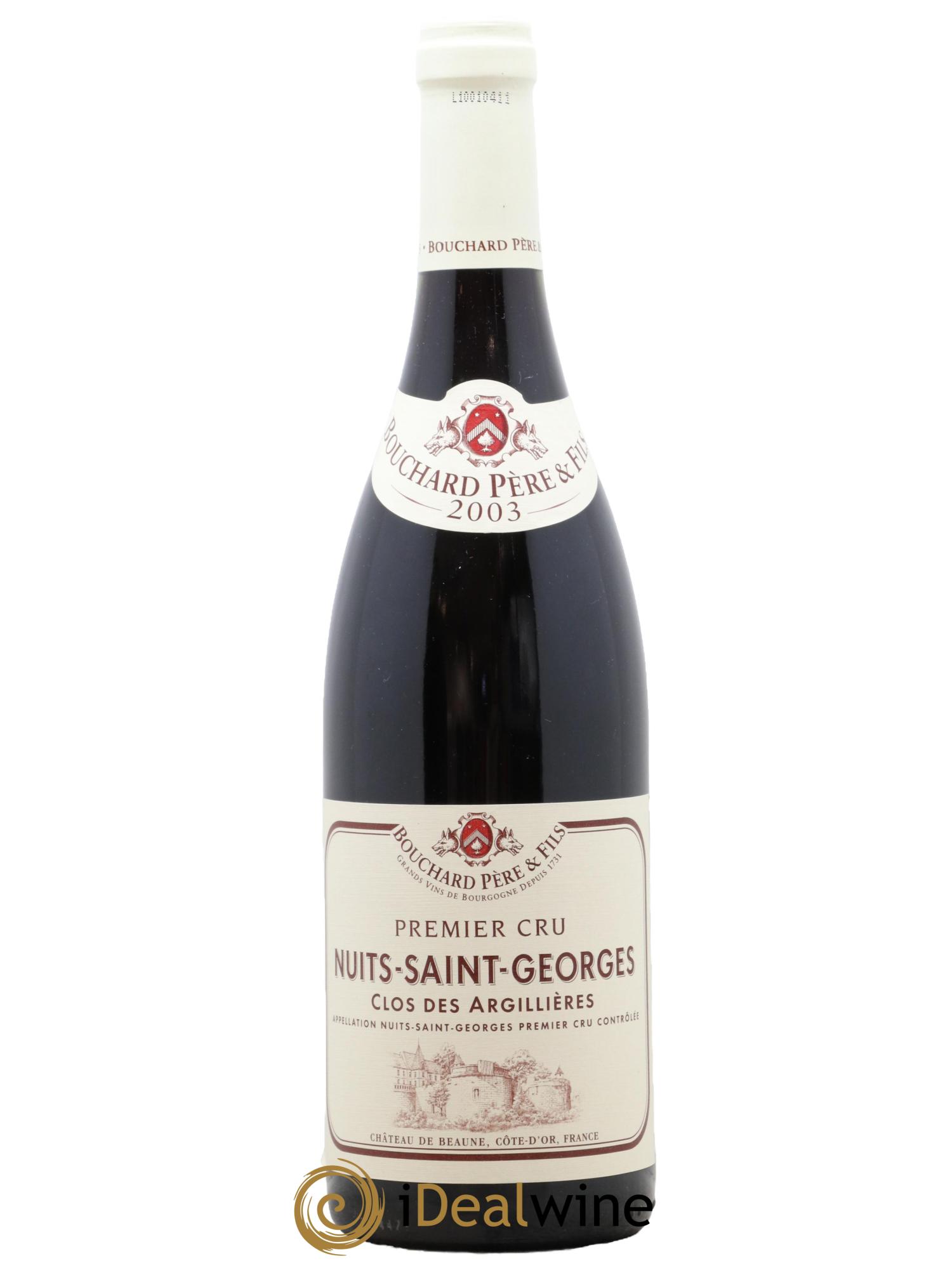 Nuits Saint-Georges 1er Cru Clos des Argillières Bouchard Père & Fils 2003 - Posten von 1 Flasche - 0