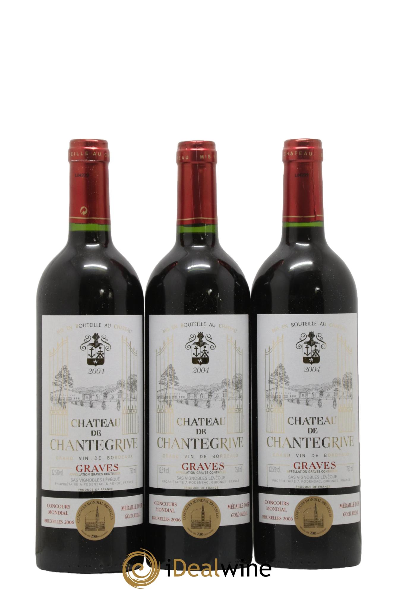 Château de Chantegrive 2004 - Lot of 12 bottles - 1