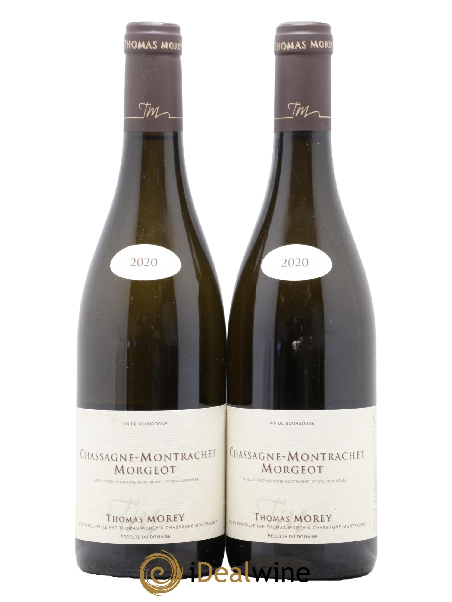 Chassagne-Montrachet 1er Cru Morgeot Thomas Morey 2020 - Lot de 2 bouteilles - 0