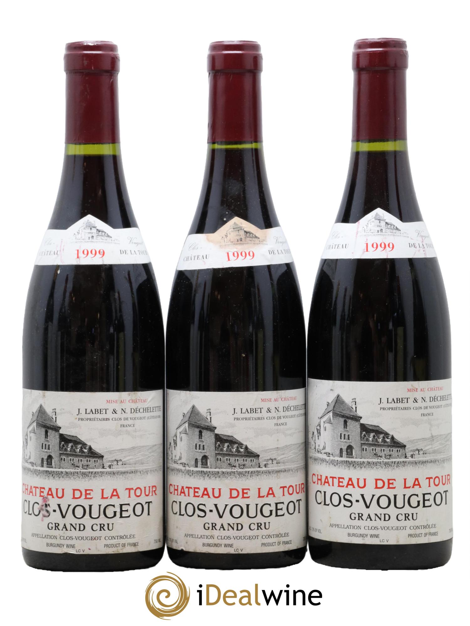 Clos de Vougeot Grand Cru Château de La Tour 1999 - Lot de 3 bouteilles - 0