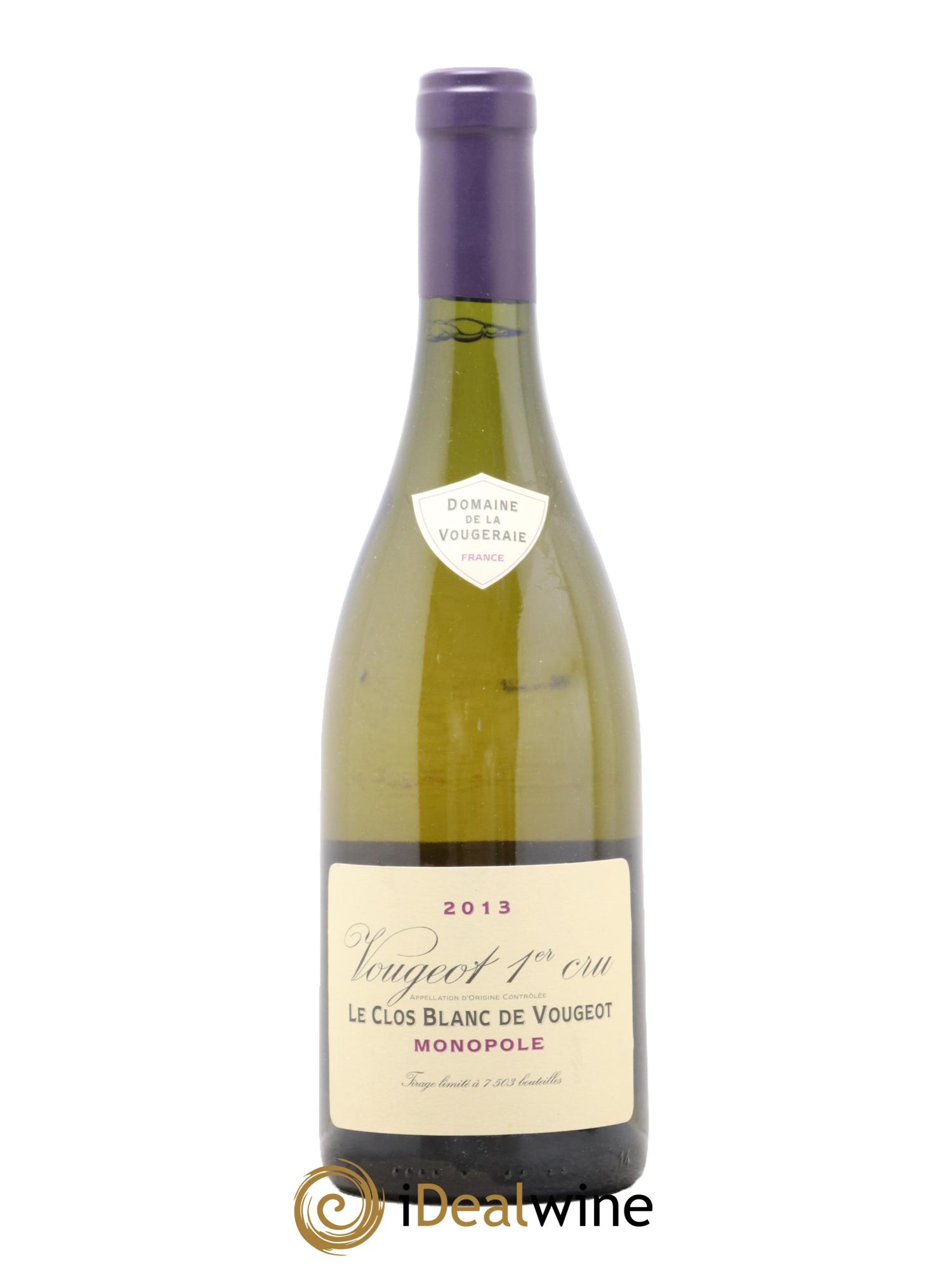 Vougeot 1er Cru Le Clos Blanc de Vougeot La Vougeraie 2013 - Lot of 1 bottle - 0