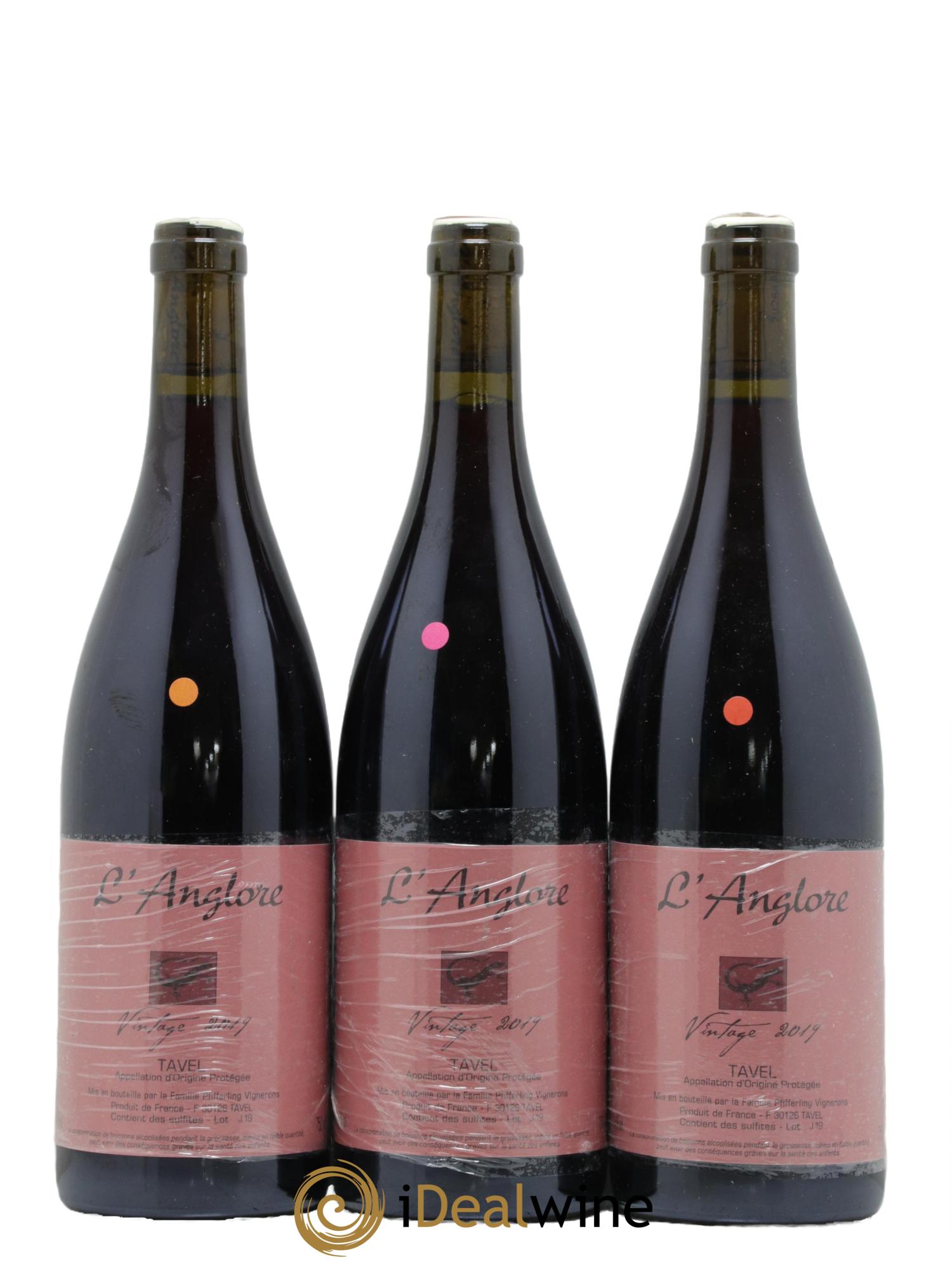 Tavel Vintage L'Anglore  2019 - Lot de 3 bouteilles - 0