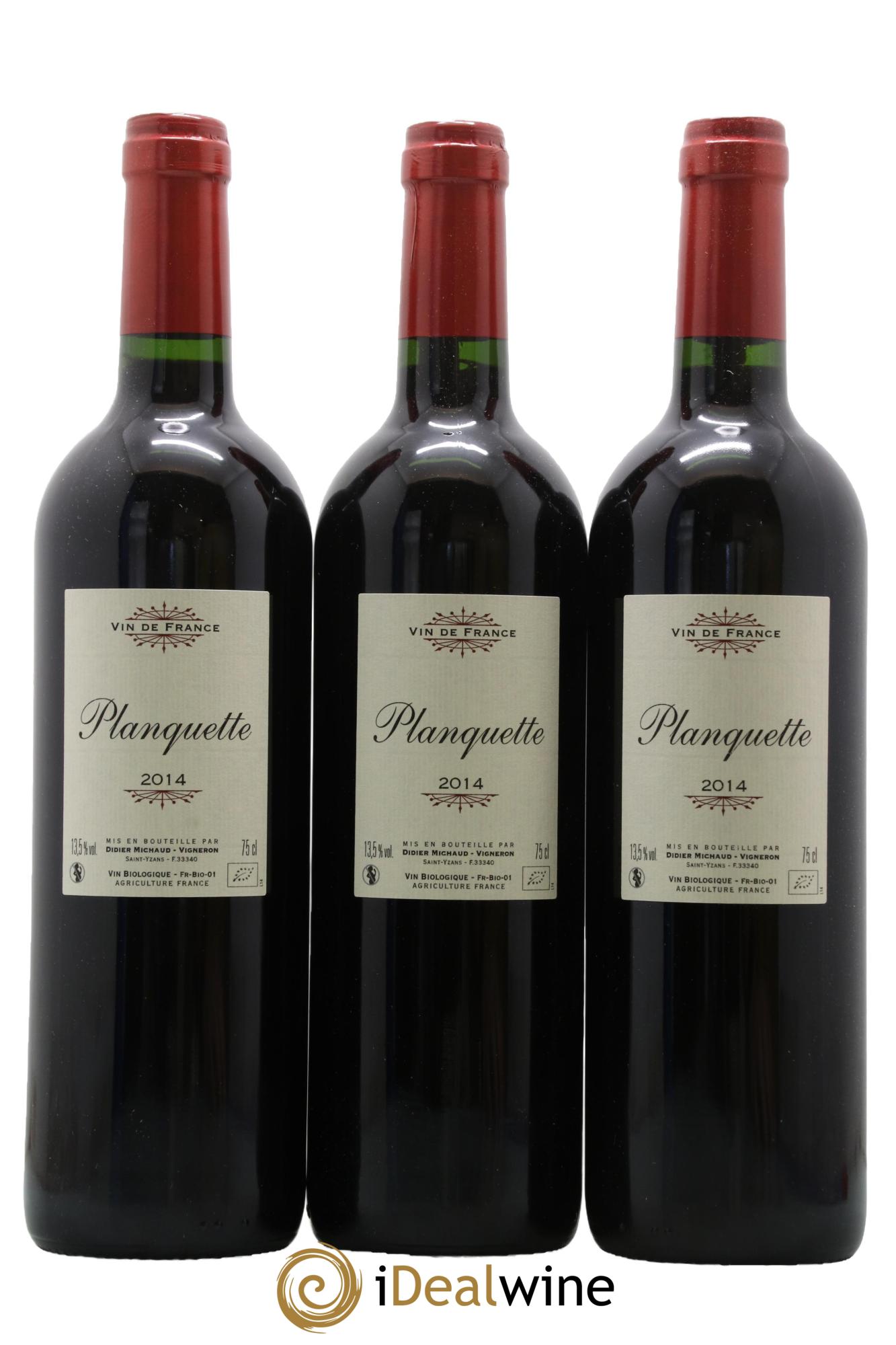 Vin de France Planquette Domaine Didier Michaud 2014 - Lot of 3 bottles - 0