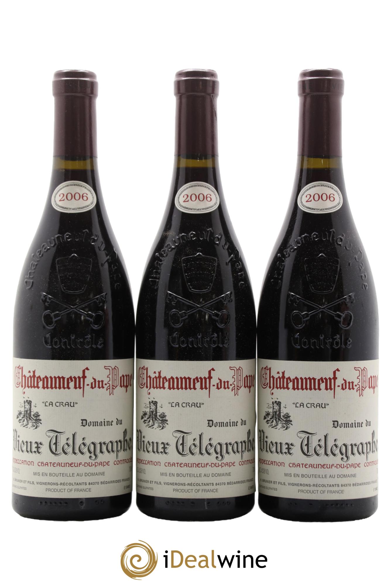 Châteauneuf-du-Pape Vieux Télégraphe (Domaine du) Vignobles Brunier 2003 - Lotto di 3 bottiglie - 0