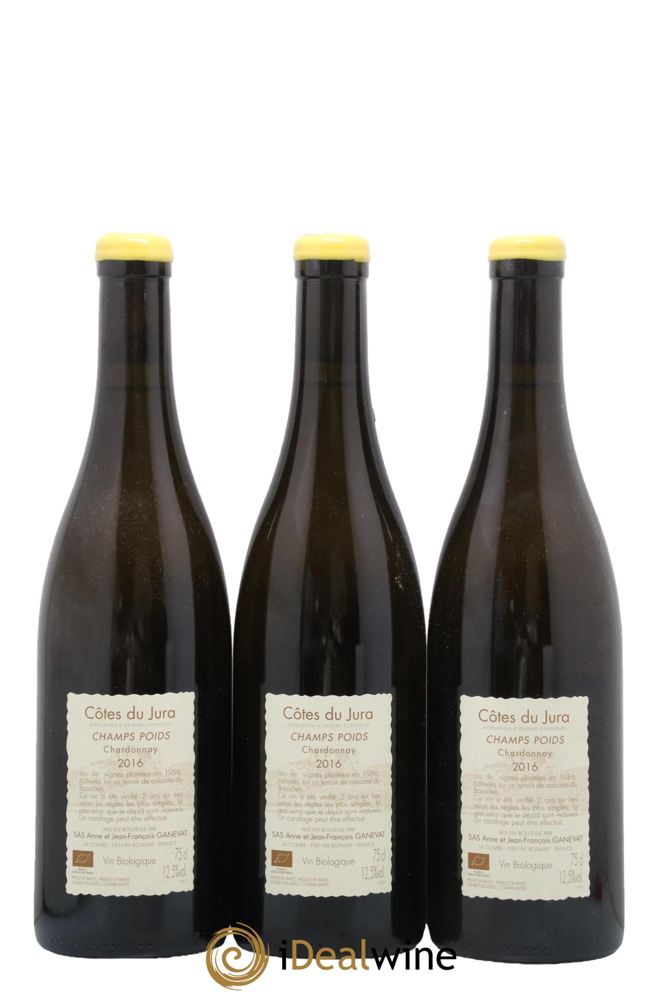 Côtes du Jura Champs Poids Anne et Jean François Ganevat 2016 - Lot of 3 bottles - 1