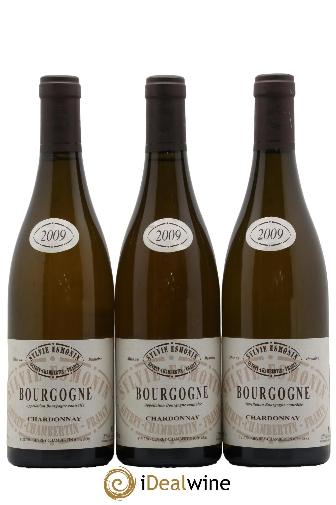 Bourgogne Chardonnay Sylvie Esmonin  2009 - Lot de 3 bouteilles - 0