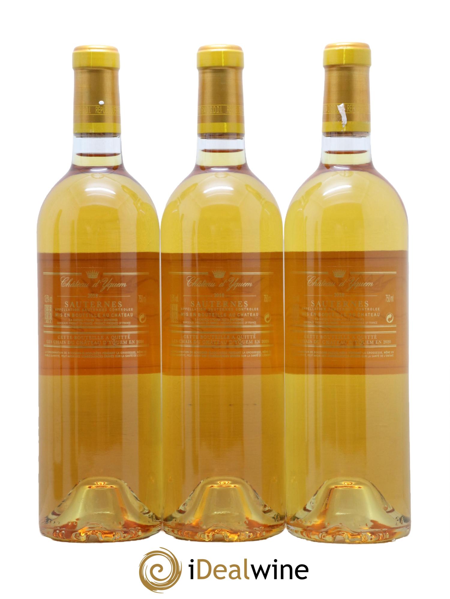 Château d' Yquem 1er Cru Classé Supérieur 2018 - Lot de 3 bouteilles - 1