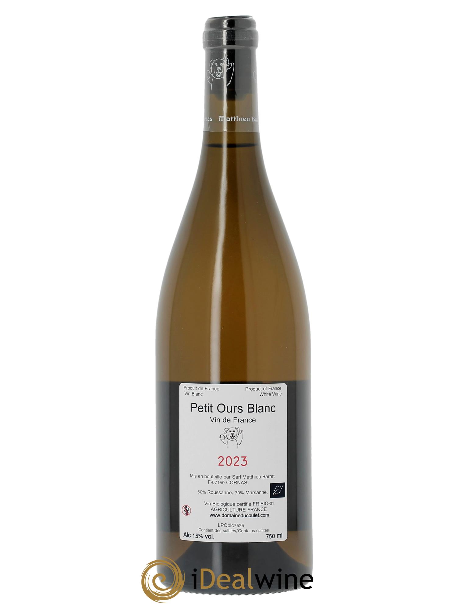 Vin de France Petit Ours blanc Coulet (Domaine du) - Matthieu Barret  2023 - Lotto di 1 bottiglia - 1