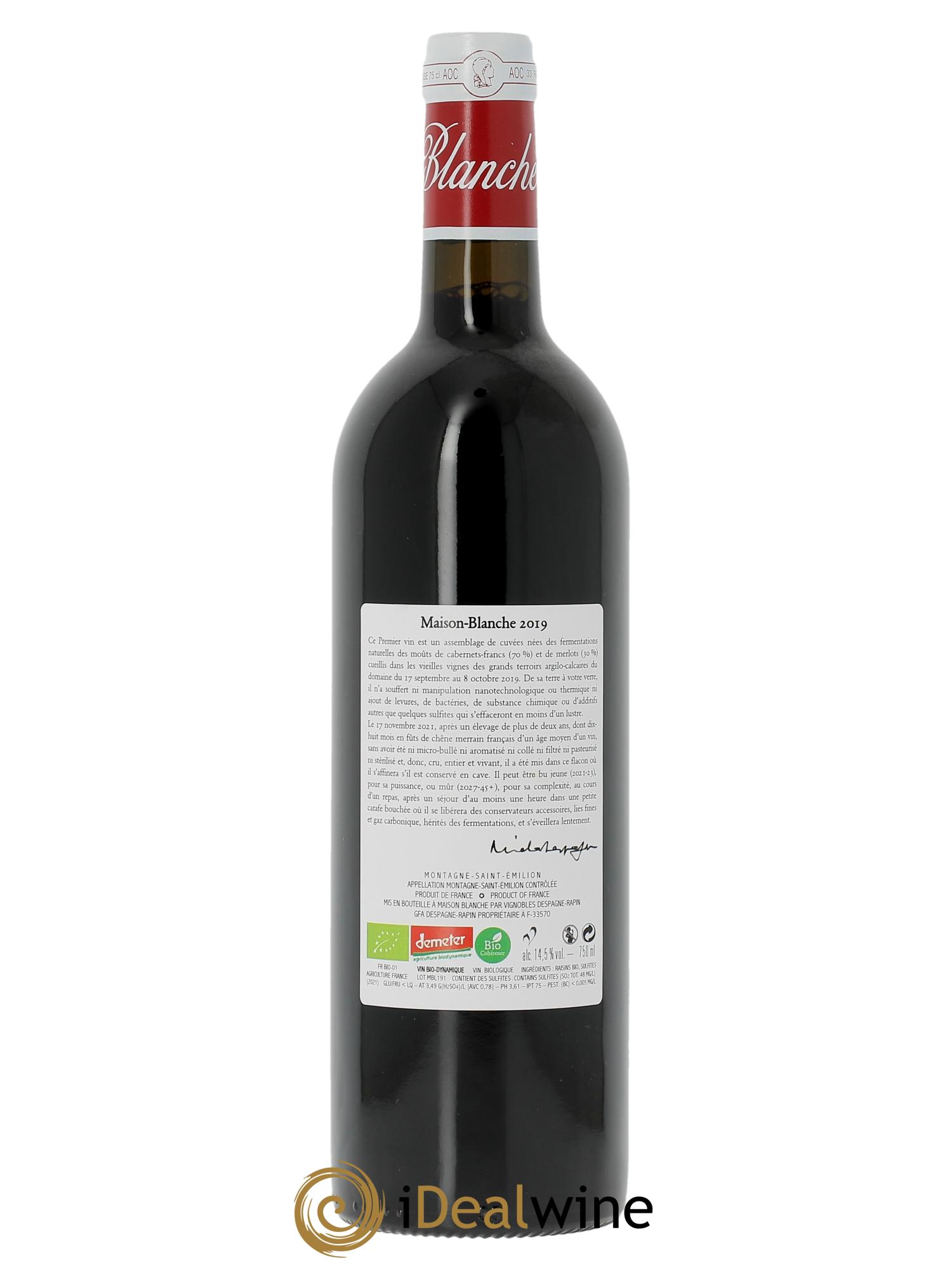 Château Maison Blanche  2019 - Lot de 1 bouteille - 1