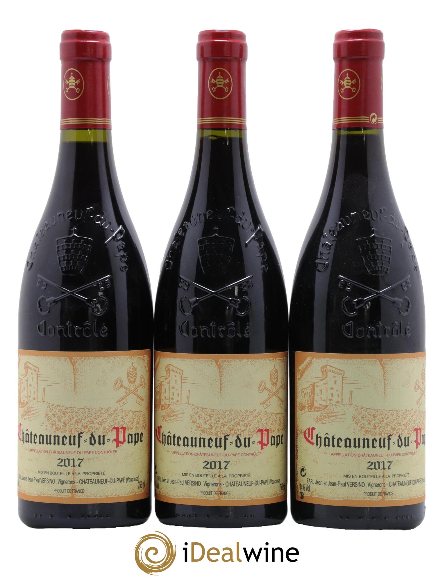 Châteauneuf-du-Pape Domaine Bois de Boursan (Domaine) Jean et Jean-Paul Versino 2017 - Lotto di 3 bottiglie - 0