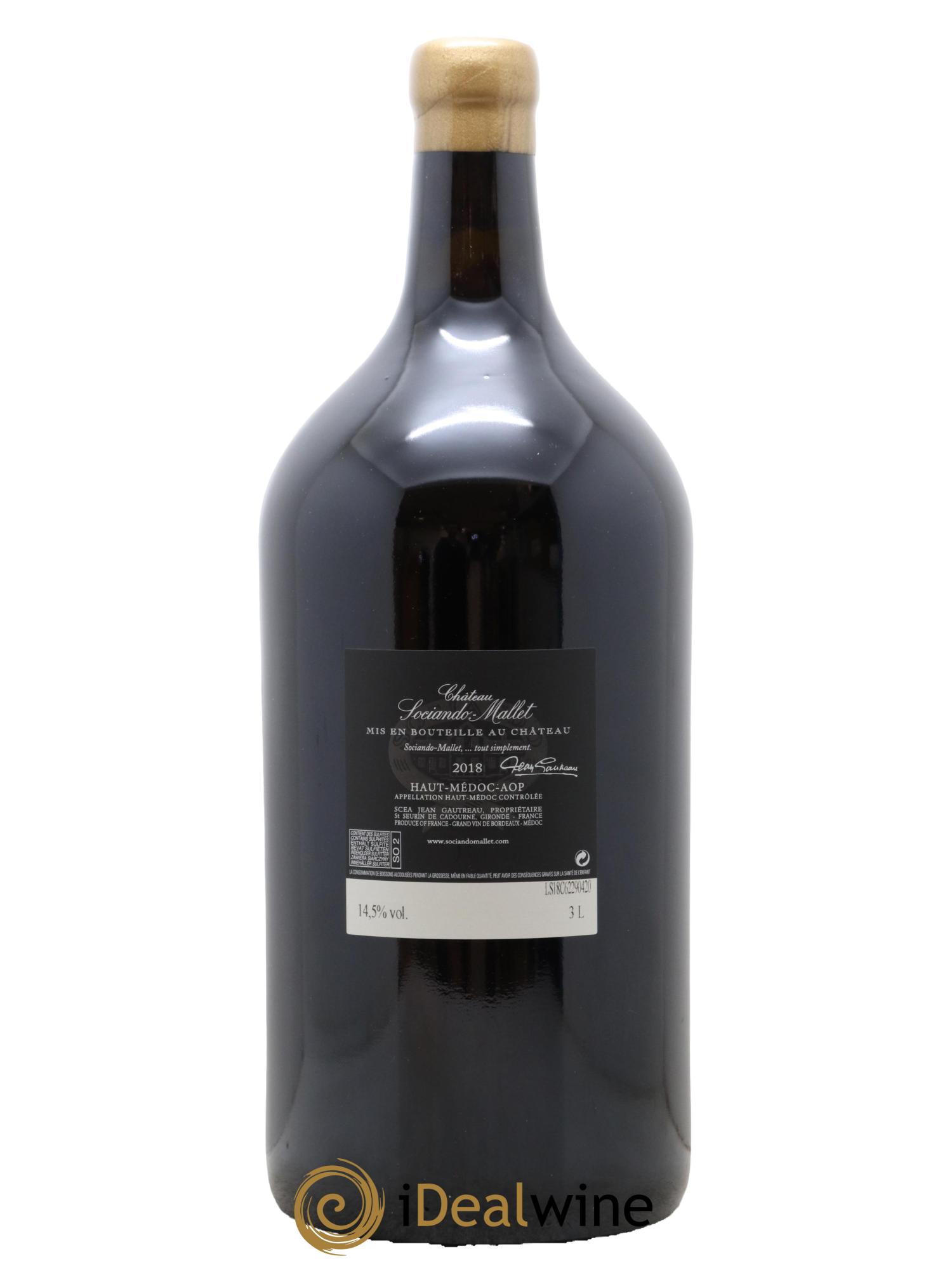 Château Sociando Mallet  2018 - Posten von 1 Doppel-Magnum - 2