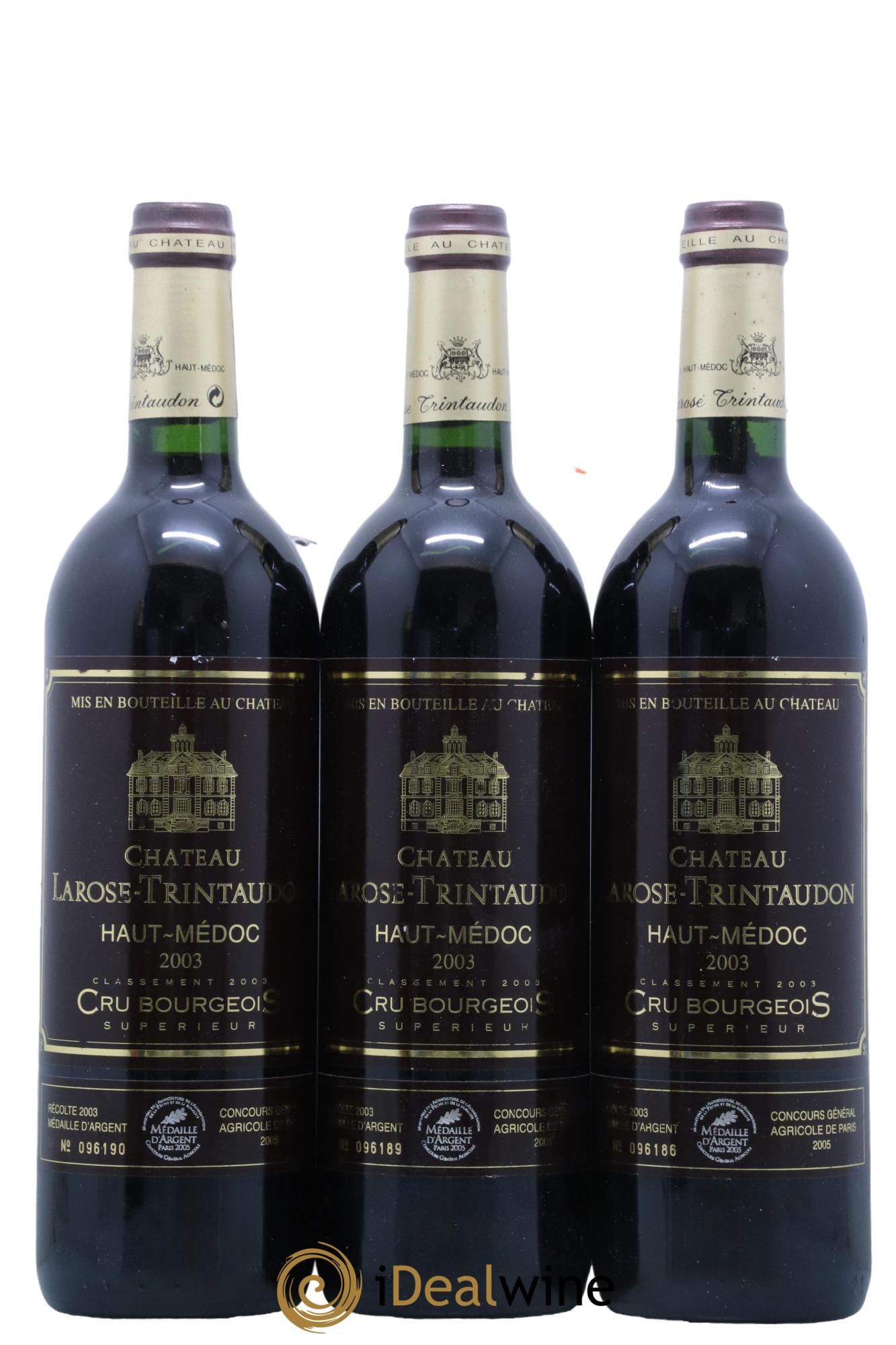 Château Larose Trintaudon Cru Bourgeois 2003 - Lotto di 3 bottiglie - 0