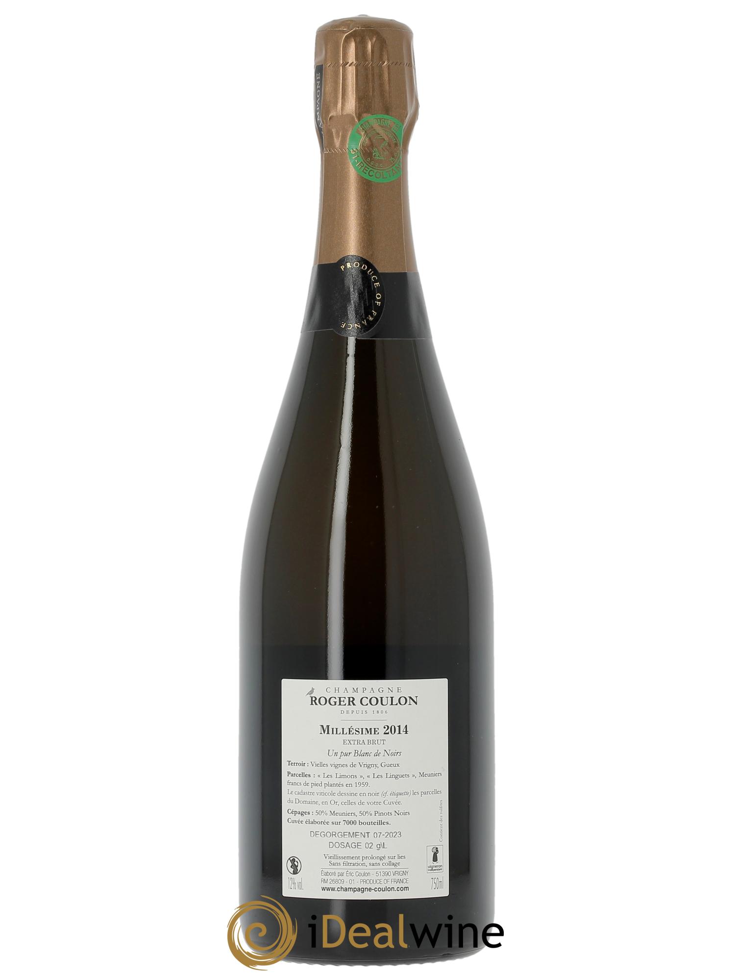 Franc de Pied Blanc de Noirs Extra Brut Roger Coulon  2014 - Lotto di 1 bottiglia - 1