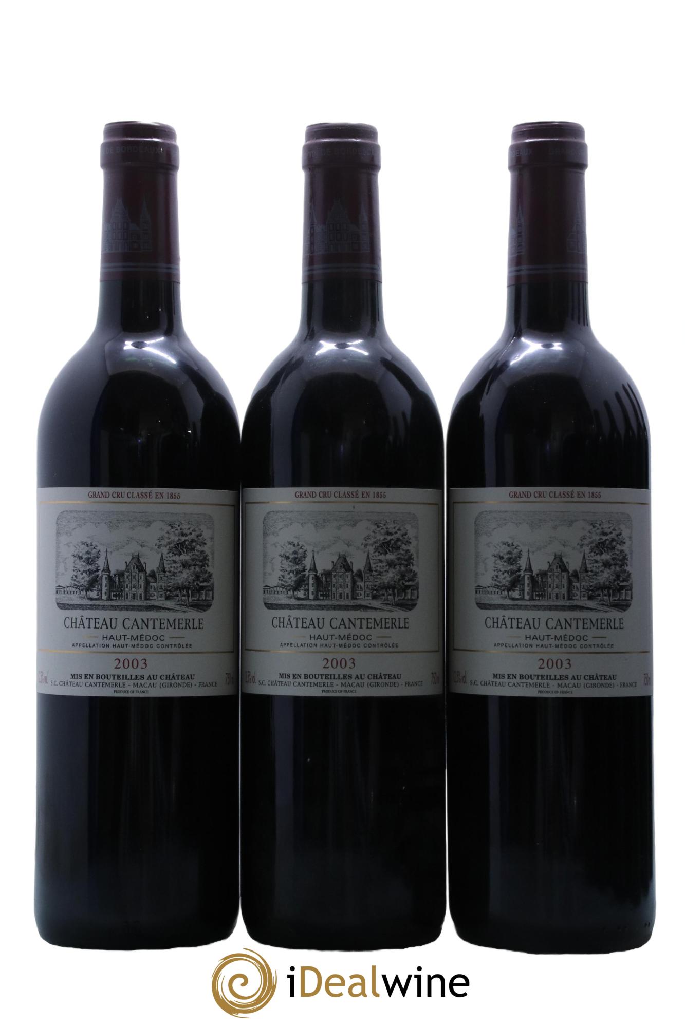 Château Cantemerle 5ème Grand Cru Classé  2003 - Posten von 12 Flaschen - 2