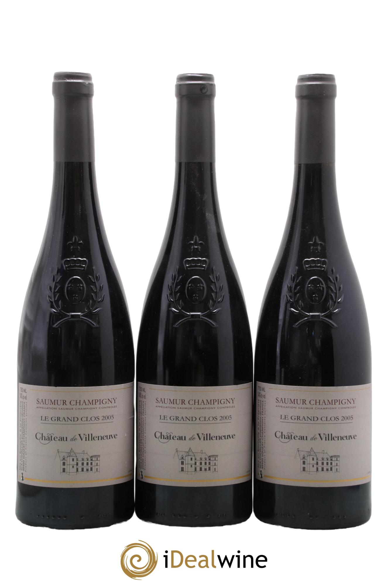 Saumur-Champigny Le Grand Clos Château de Villeneuve 2005 - Lot de 3 bouteilles - 0