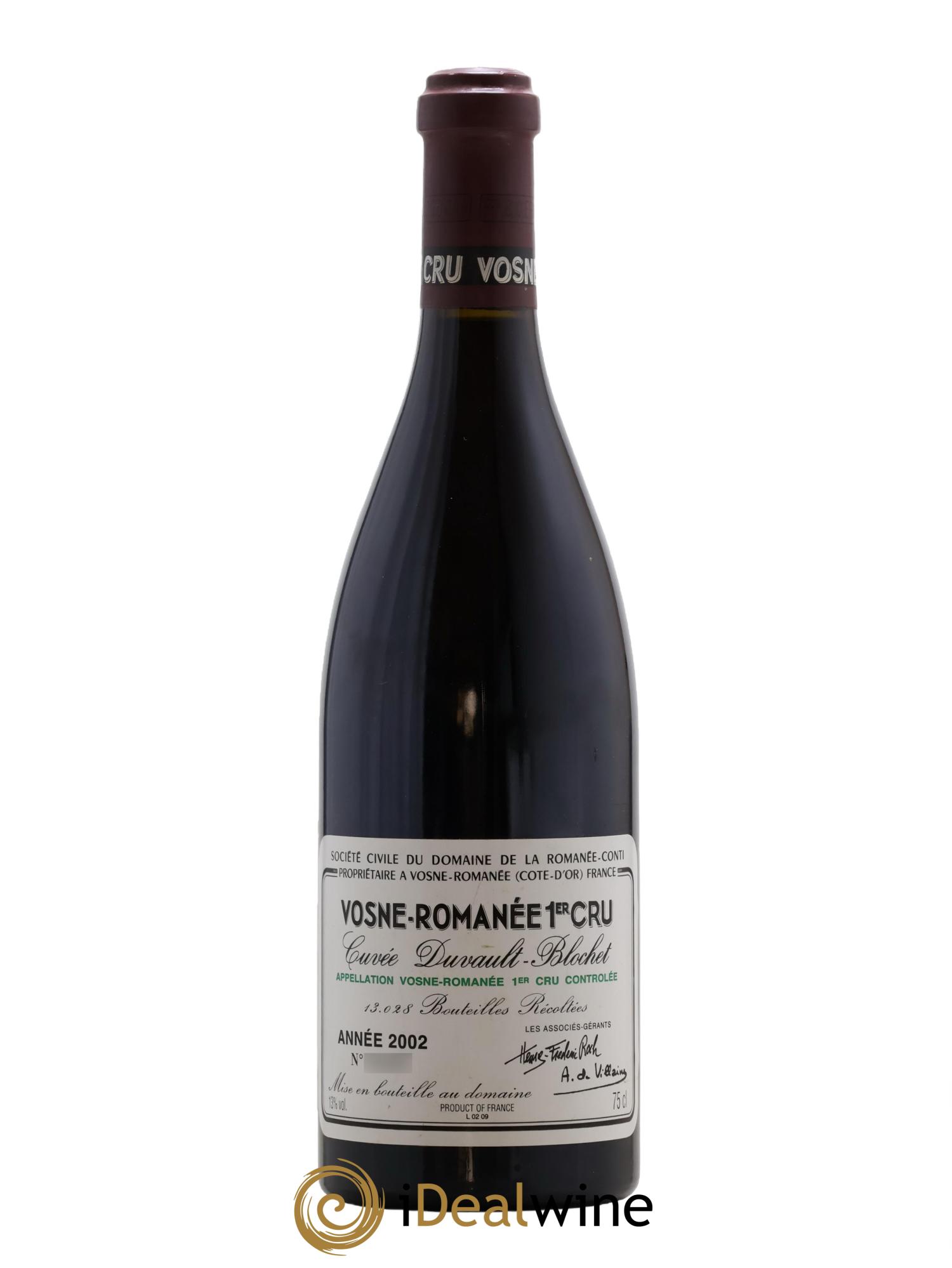 Vosne-Romanée 1er Cru Cuvée Duvault Blochet Domaine de la Romanée-Conti 2002 - Posten von 1 Flasche - 0