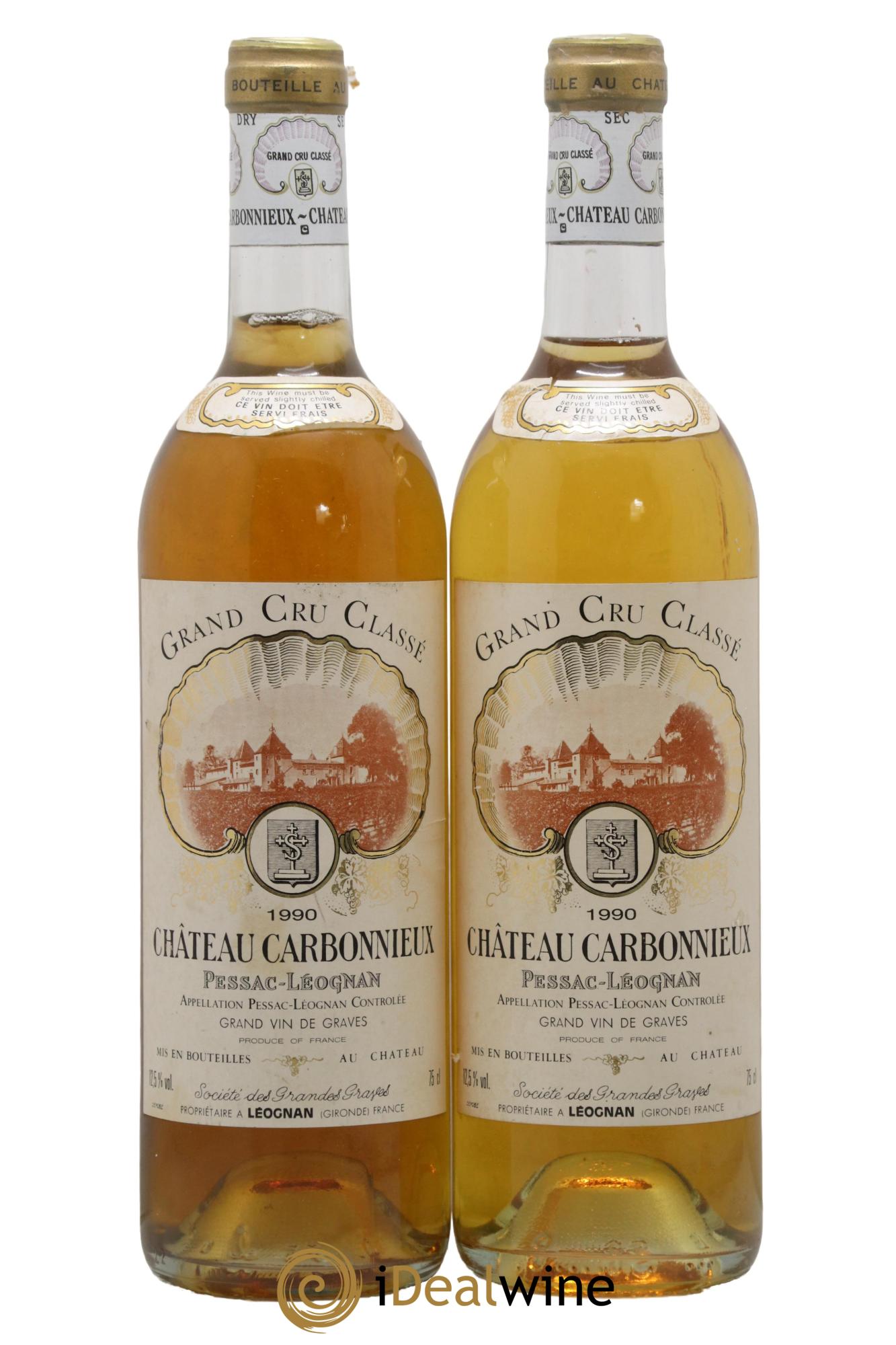 Château Carbonnieux Cru Classé de Graves  1990 - Lot de 2 bouteilles - 0