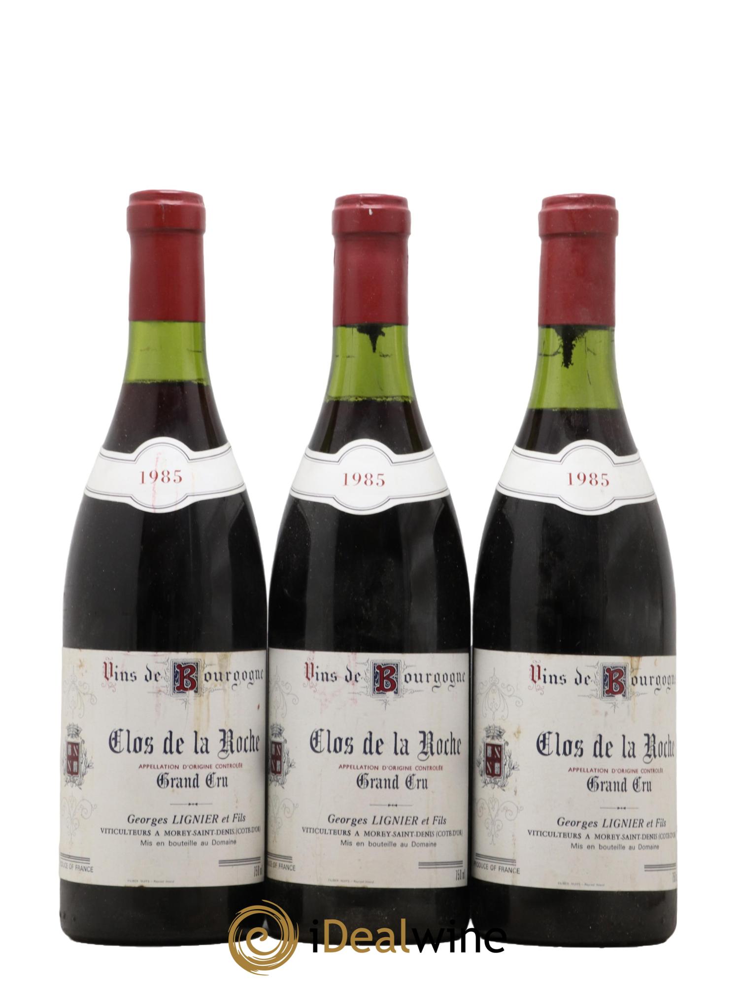 Clos de la Roche Grand Cru Georges Lignier (Domaine) 1985 - Lot de 3 bouteilles - 0