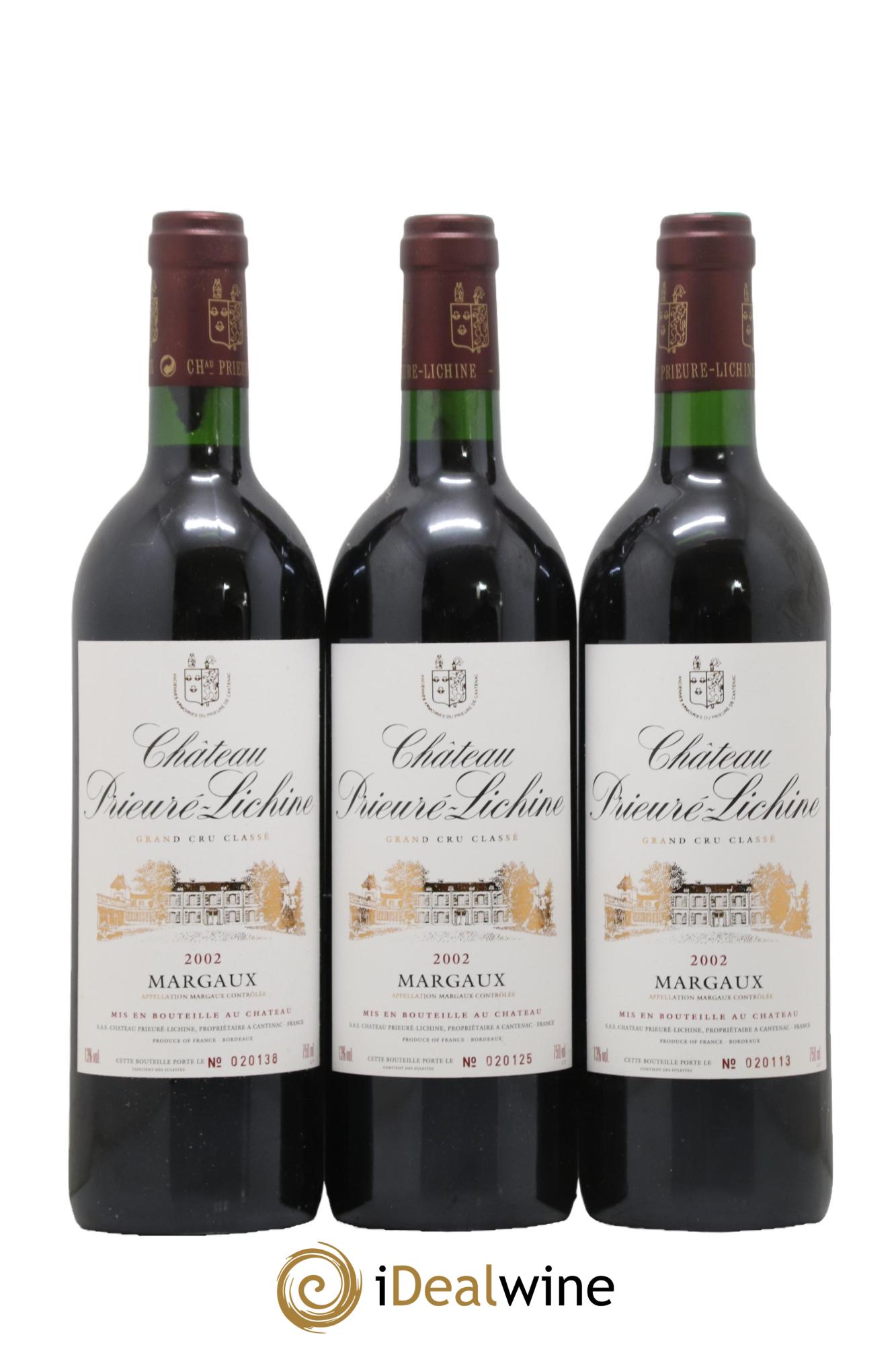 Château le Prieuré Grand Cru Classé Margaux Château Pieuré Lichine 2002 - Posten von 12 Flaschen - 1