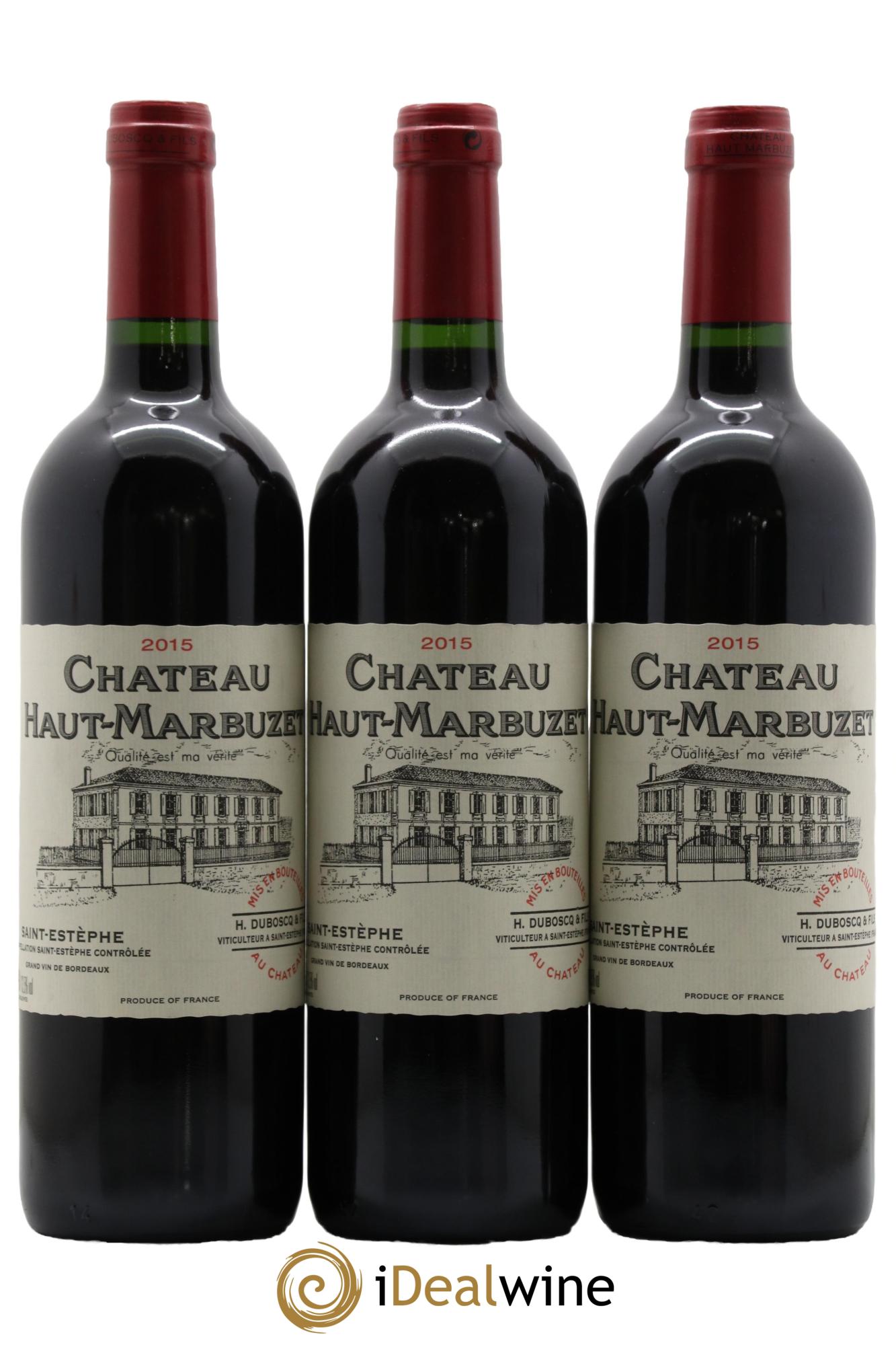 Château Haut Marbuzet 2015 - Lotto di 3 bottiglie - 0