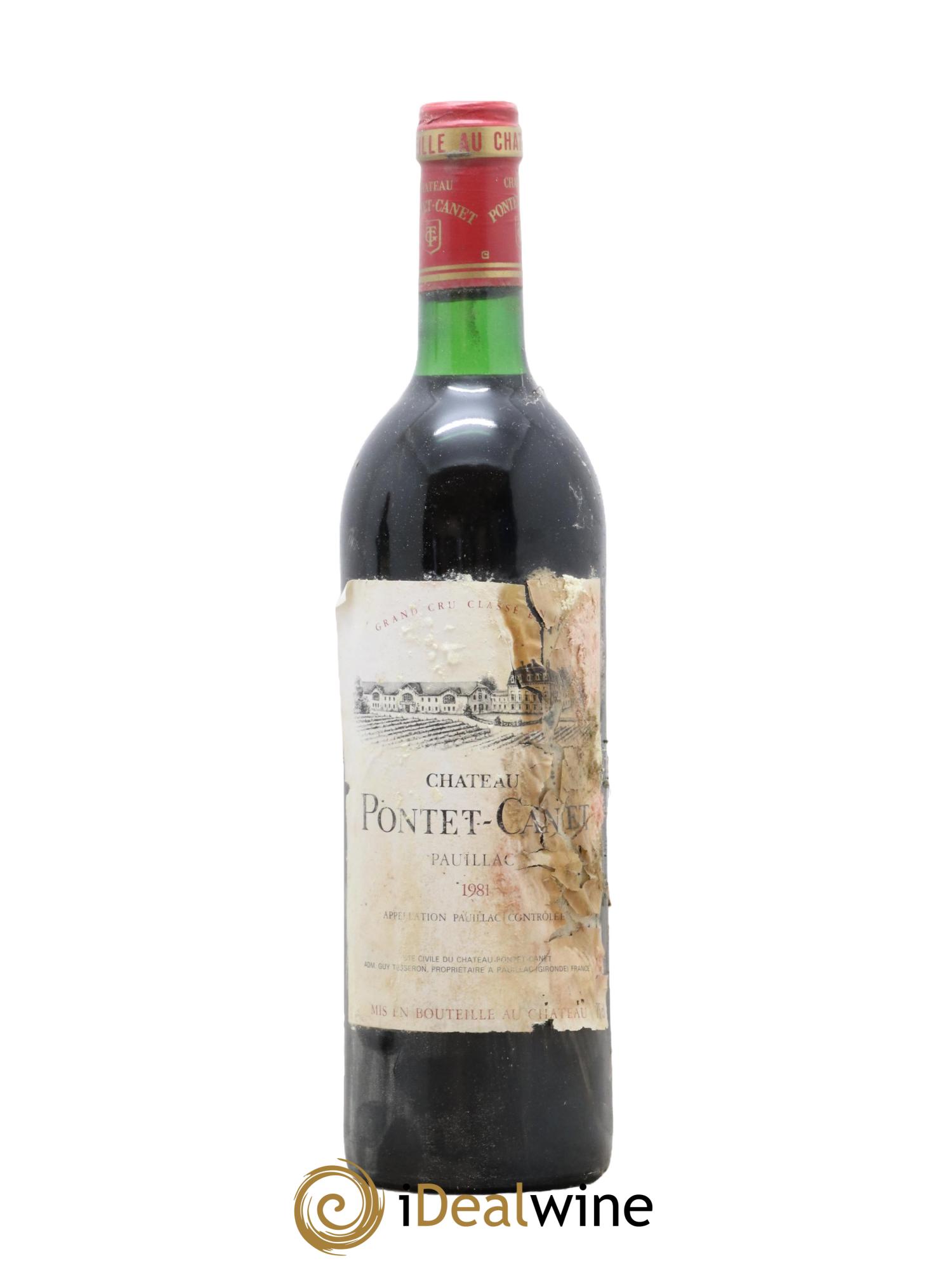 Château Pontet Canet 5ème Grand Cru Classé 1981 - Lot de 1 bouteille - 0