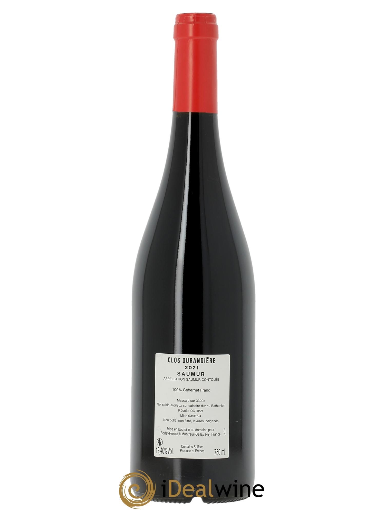 Saumur Clos Durandière Etienne Bodet  2021 - Lot de 1 bouteille - 1