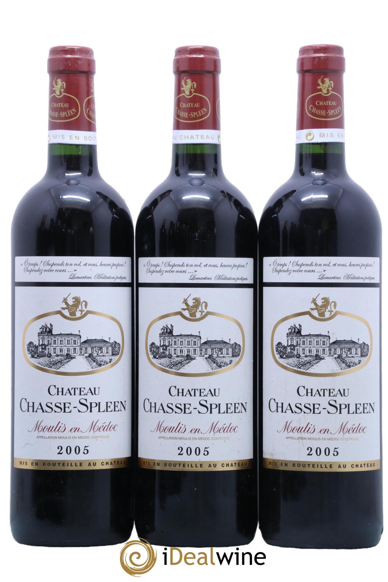 Château Chasse Spleen 2005 - Lotto di 3 bottiglie - 0