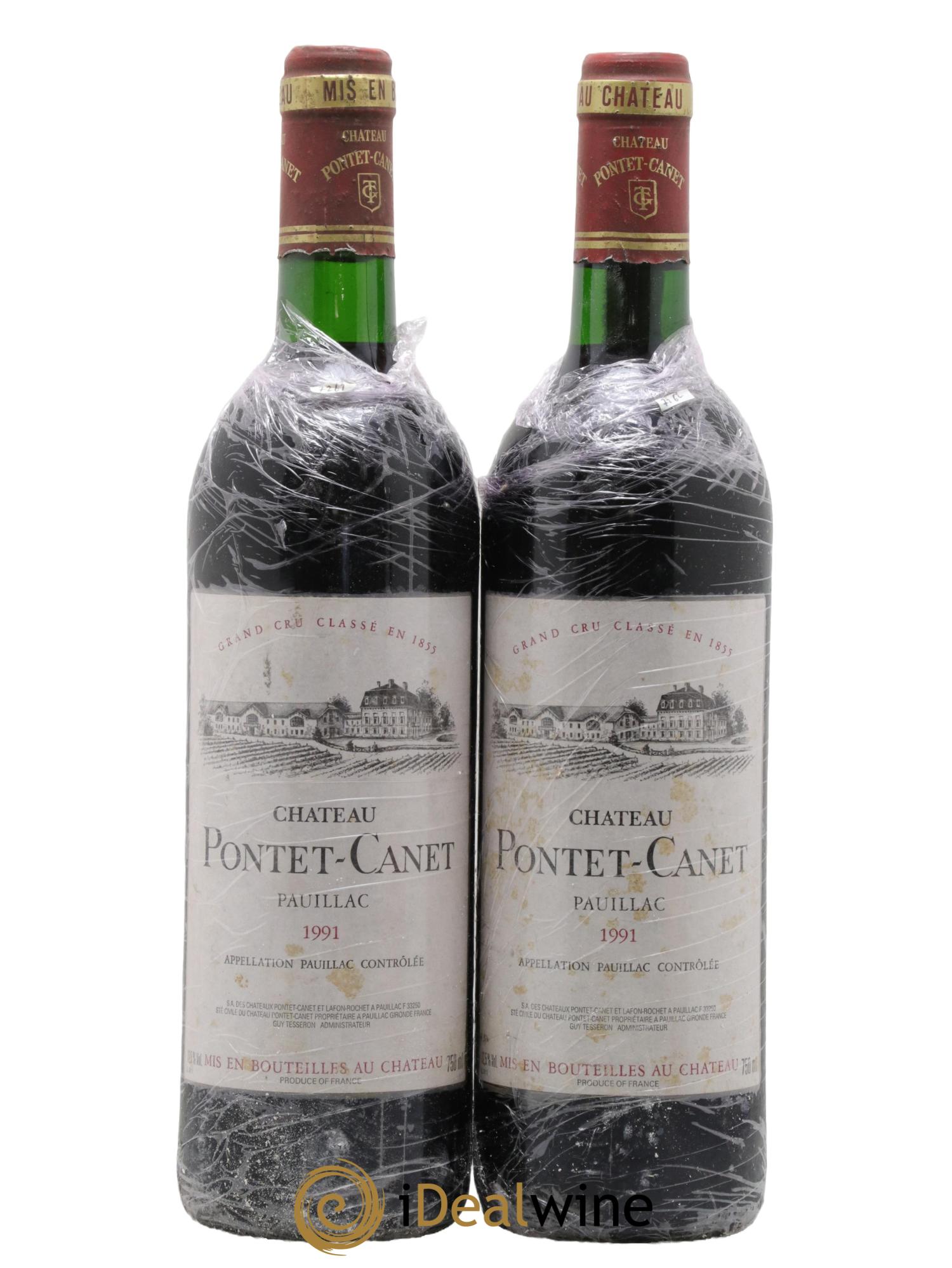 Château Pontet Canet 5ème Grand Cru Classé 1991 - Lot de 2 bouteilles - 0