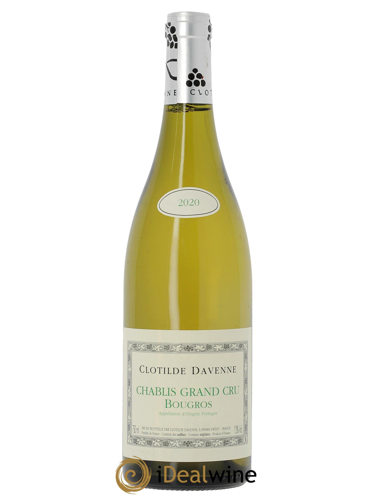 Chablis  Grand Cru Bougros Clotilde Davenne  2020 - Lot of 1 bottle - 0