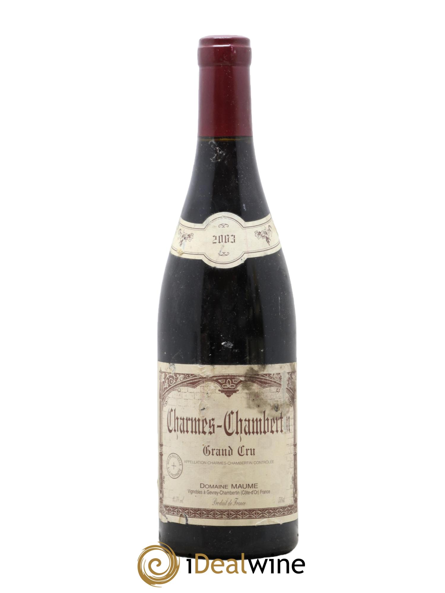 Charmes-Chambertin Grand Cru Maume (Domaine) 2003 - Lot de 1 bouteille - 0