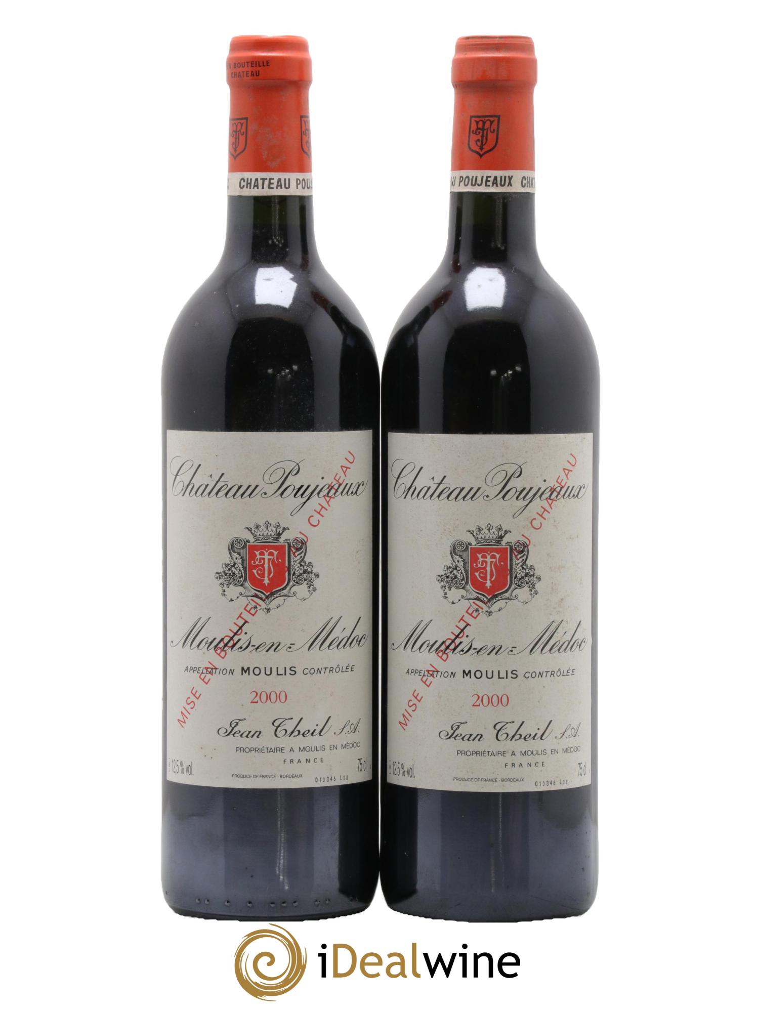 Château Poujeaux 2000 - Lot de 2 bouteilles - 0