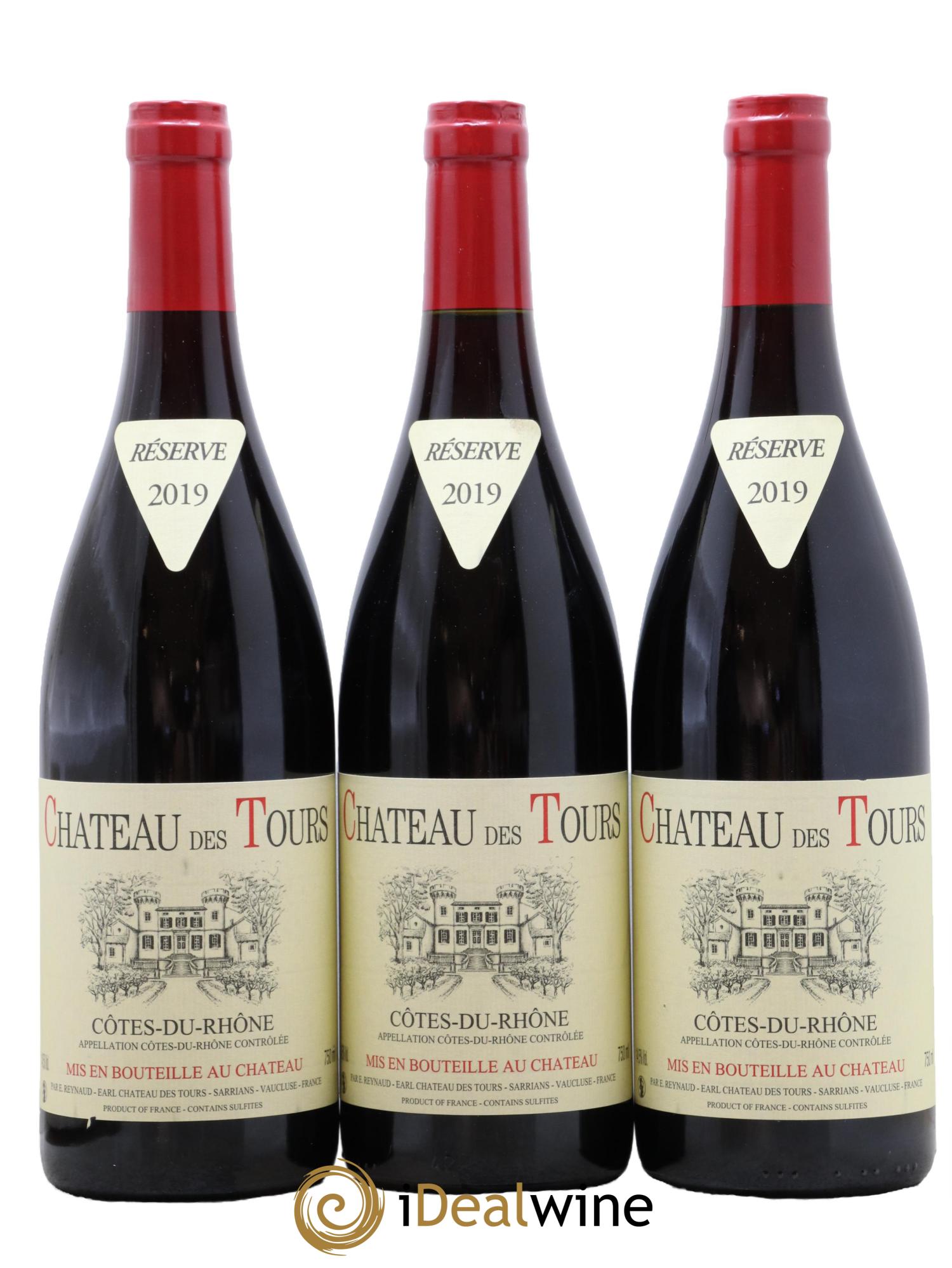 Côtes du Rhône Château des Tours Emmanuel Reynaud 2019 - Lot of 3 bottles - 0