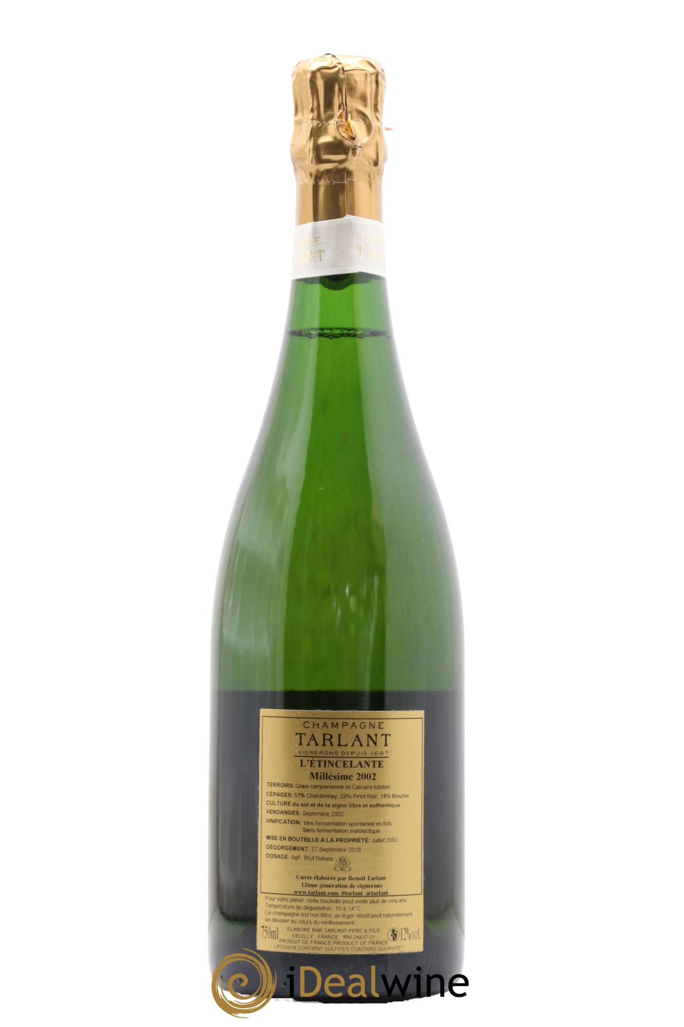 Champagne L'Etincelante Prestige Tarlant 2002 - Posten von 1 Flasche - 1