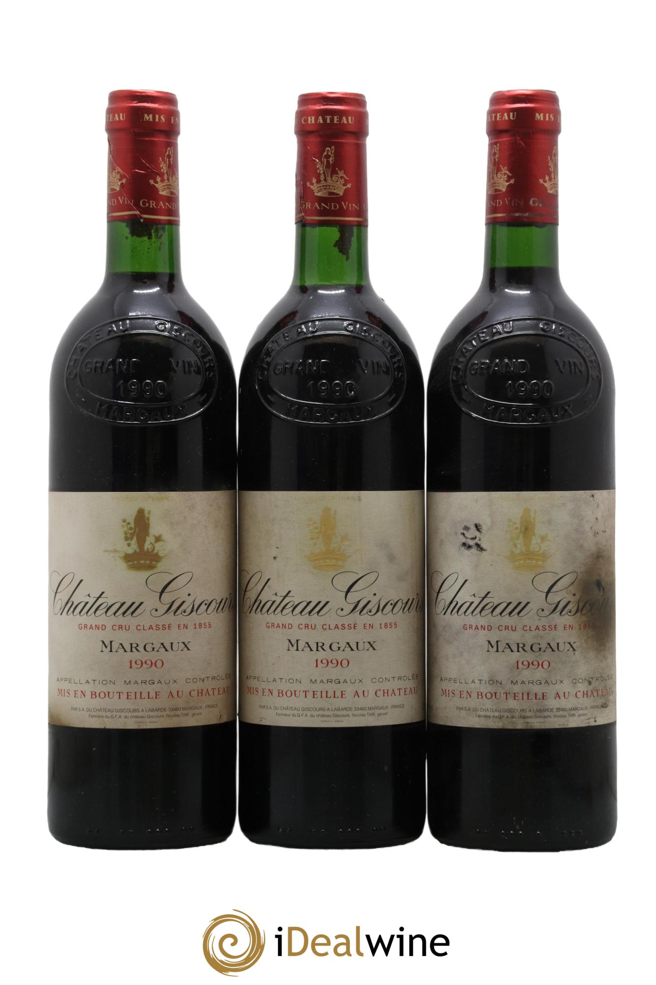 Château Giscours 3ème Grand Cru Classé 1990 - Lot of 3 bottles - 0