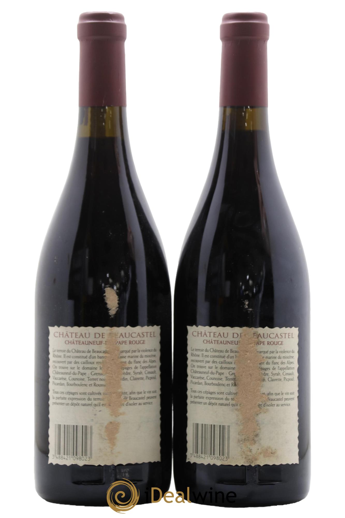 Châteauneuf-du-Pape Château de Beaucastel Famille Perrin 1998 - Lot de 2 bouteilles - 1