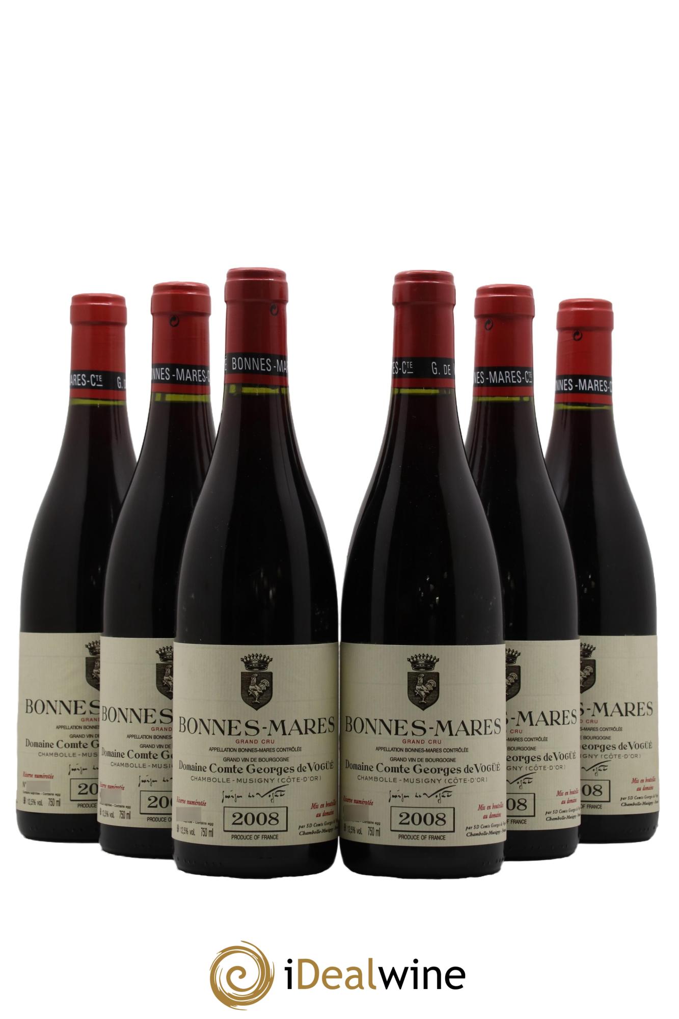 Bonnes-Mares Grand Cru Comte Georges de Vogüé  2008 - Posten von 6 Flaschen - 0