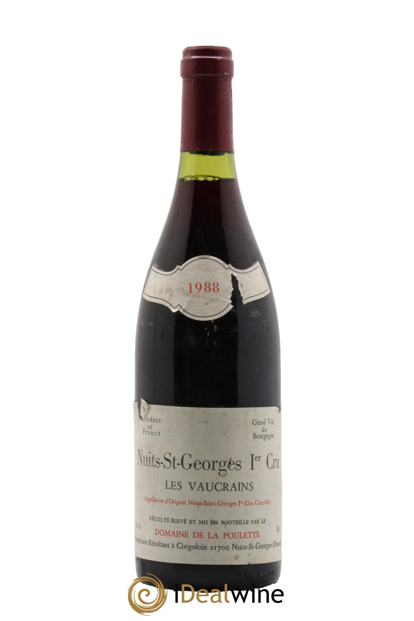 Nuits Saint-Georges 1er Cru Les Vaucrains Domaine de la Poulette 1988 - Posten von 1 Flasche - 0