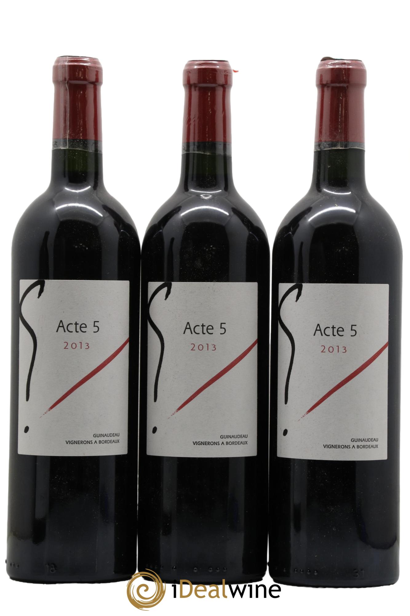 Bordeaux Supérieur G Acte 5 Château Grand Village 2013 - Lot de 3 bouteilles - 0