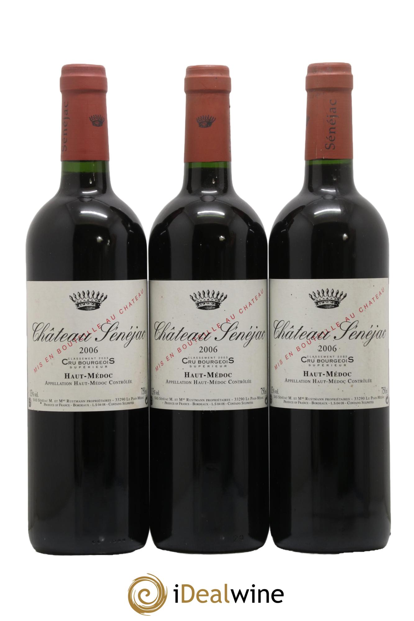 Château Sénejac Cru Bourgeois 2006 - Posten von 3 Flaschen - 0