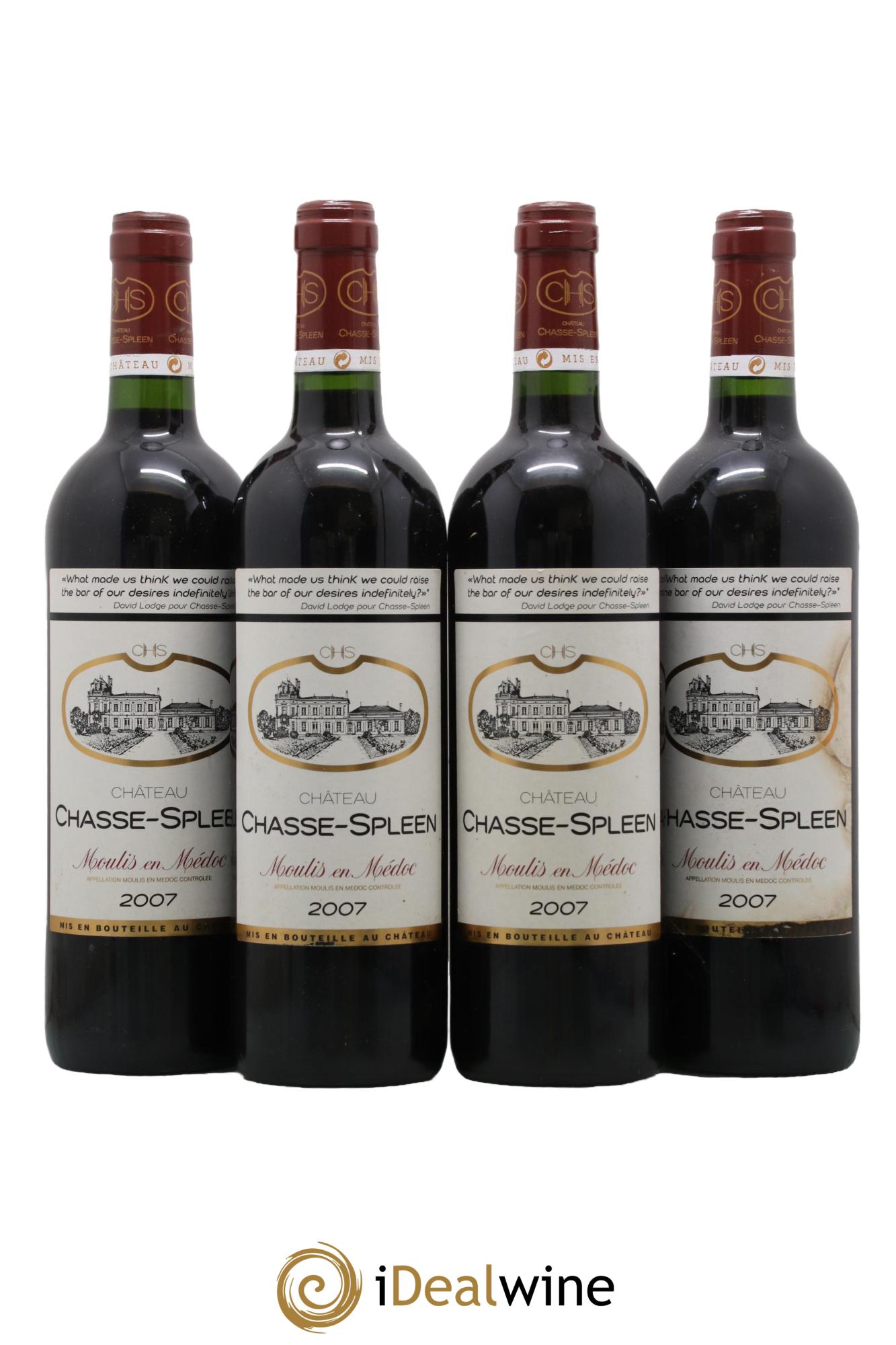 Château Chasse Spleen 2007 - Lot of 4 bottles - 0