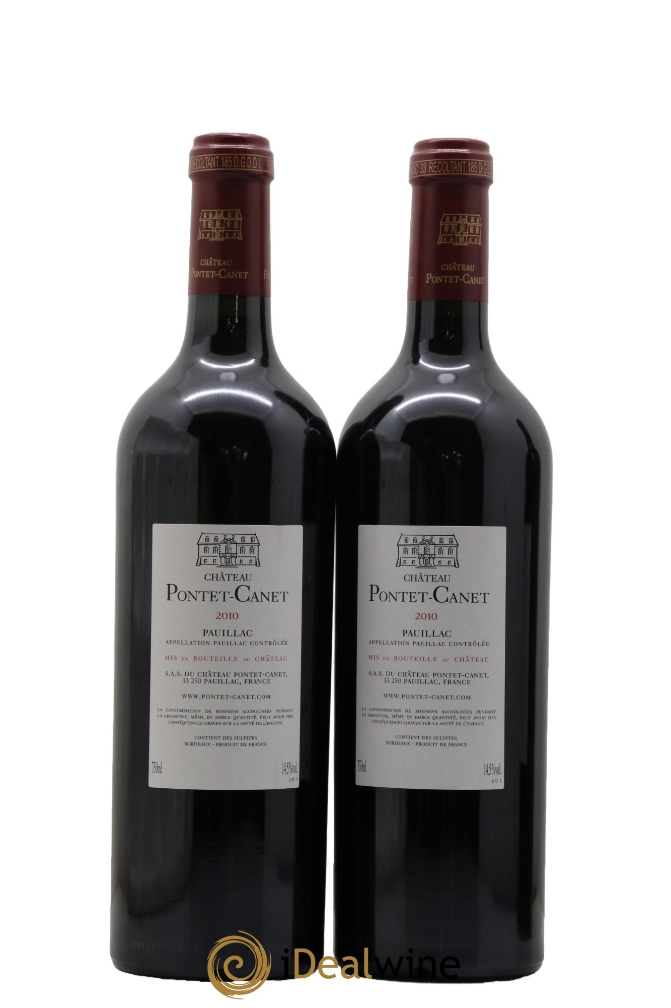 Château Pontet Canet 5ème Grand Cru Classé 2010 - Lotto di 2 bottiglie - 1