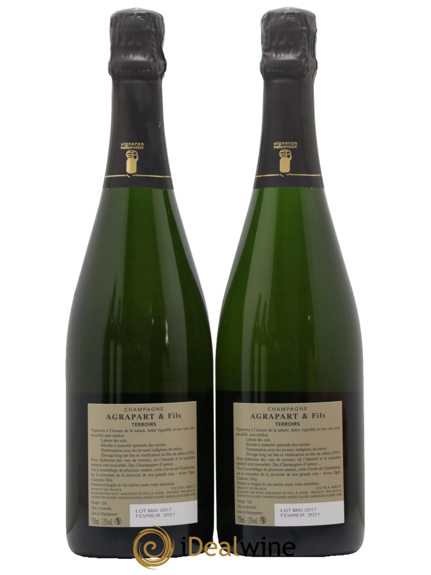 Terroirs Extra-Brut Blanc de blancs Agrapart & Fils - Posten von 2 Flaschen - 1