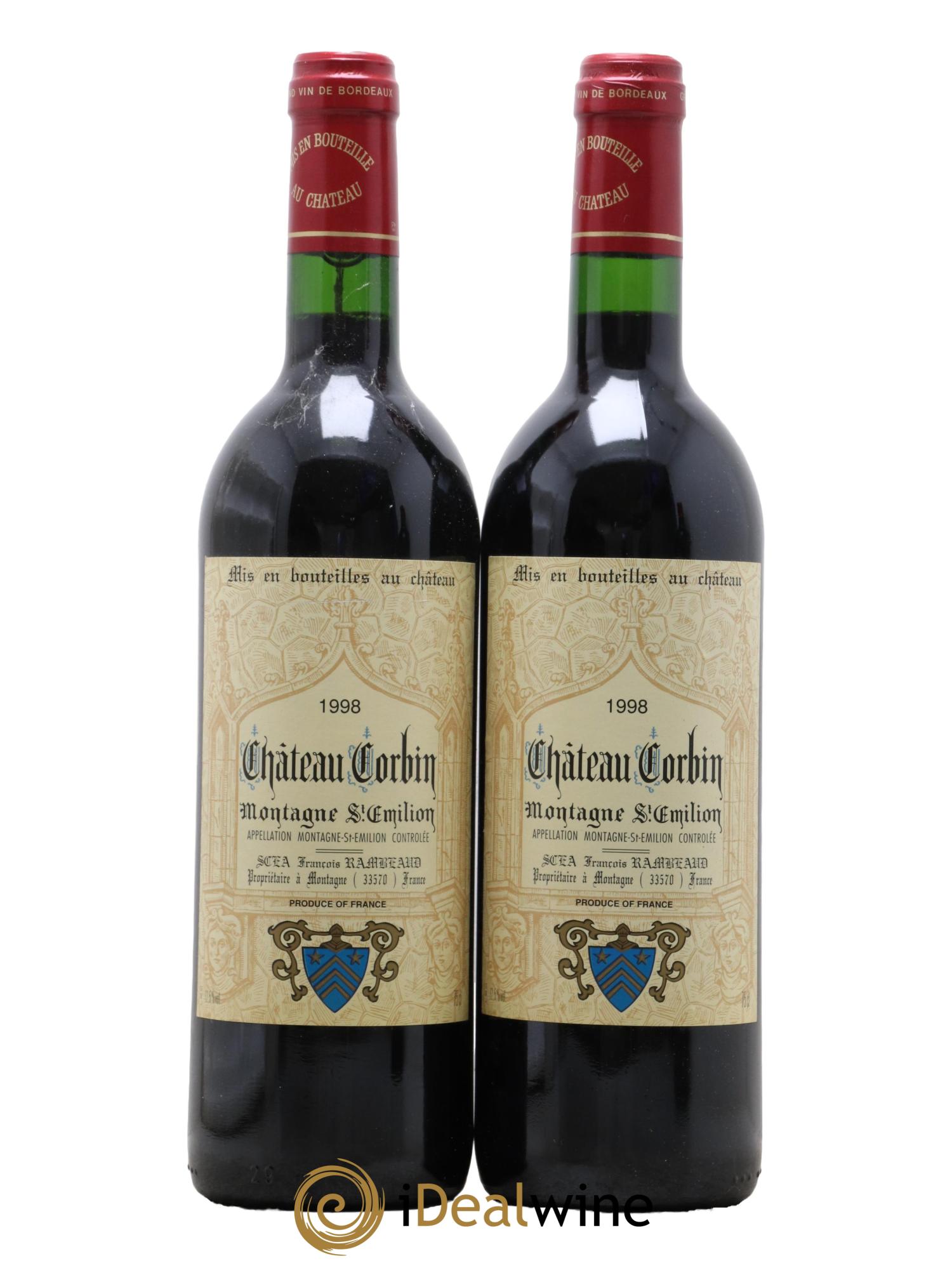 Montagne Saint-Émilion Château Corbin 1998 - Lot de 2 bouteilles - 0