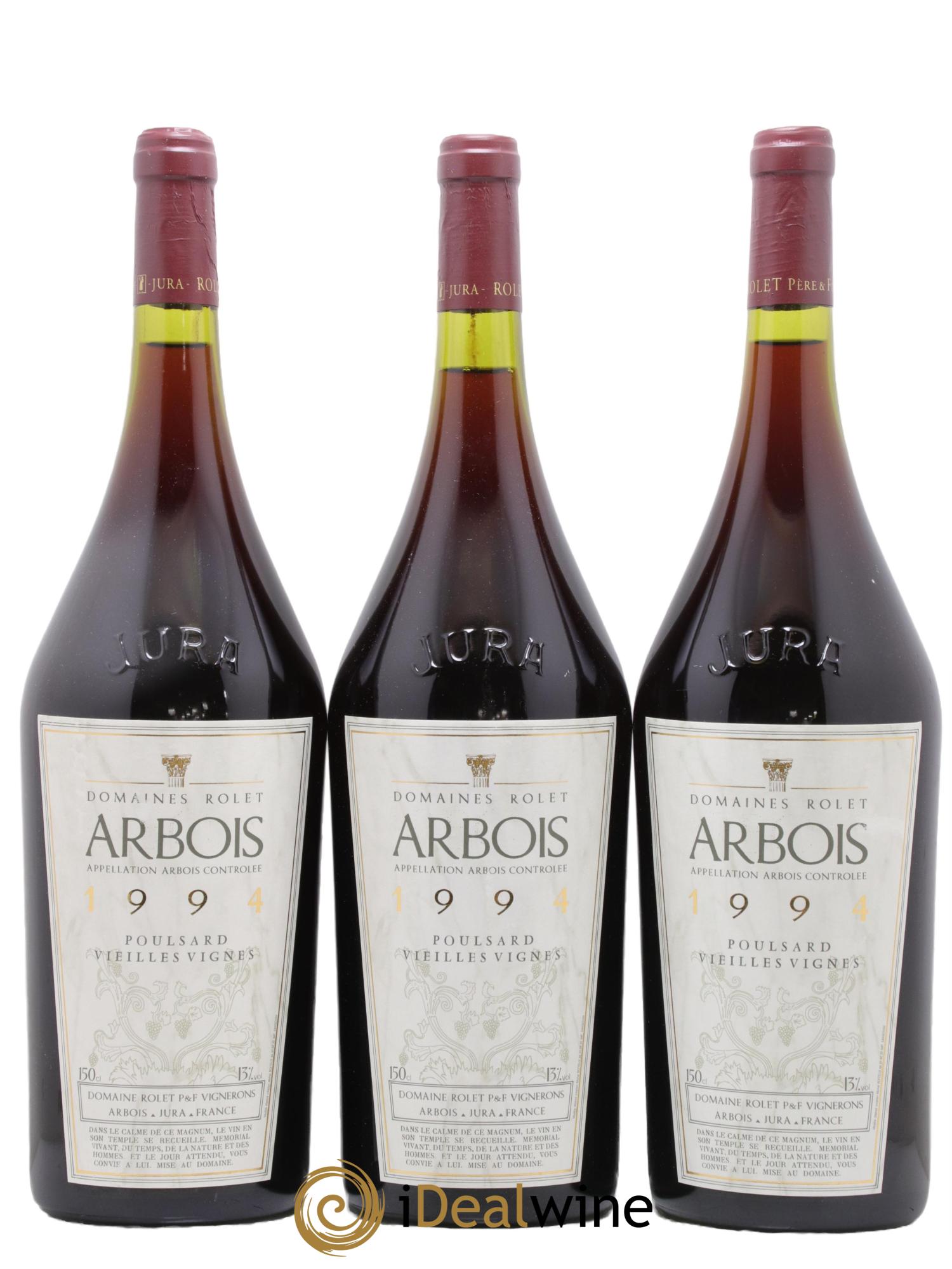 Arbois Poulsard Vieilles Vignes Domaine Rolet 1994 - Lot de 3 magnums - 0