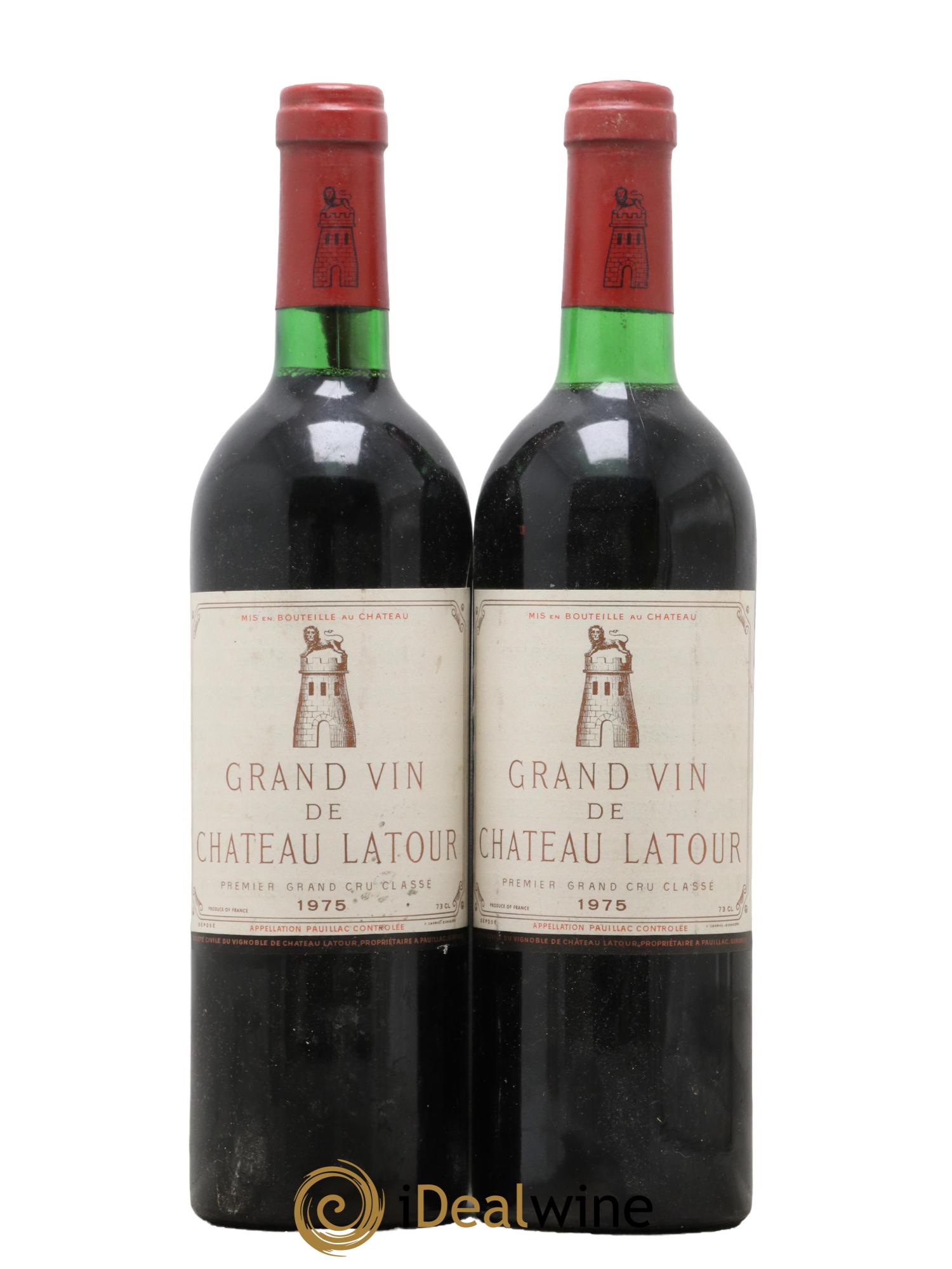 Château Latour 1er Grand Cru Classé 1975 - Lotto di 2 bottiglie - 0