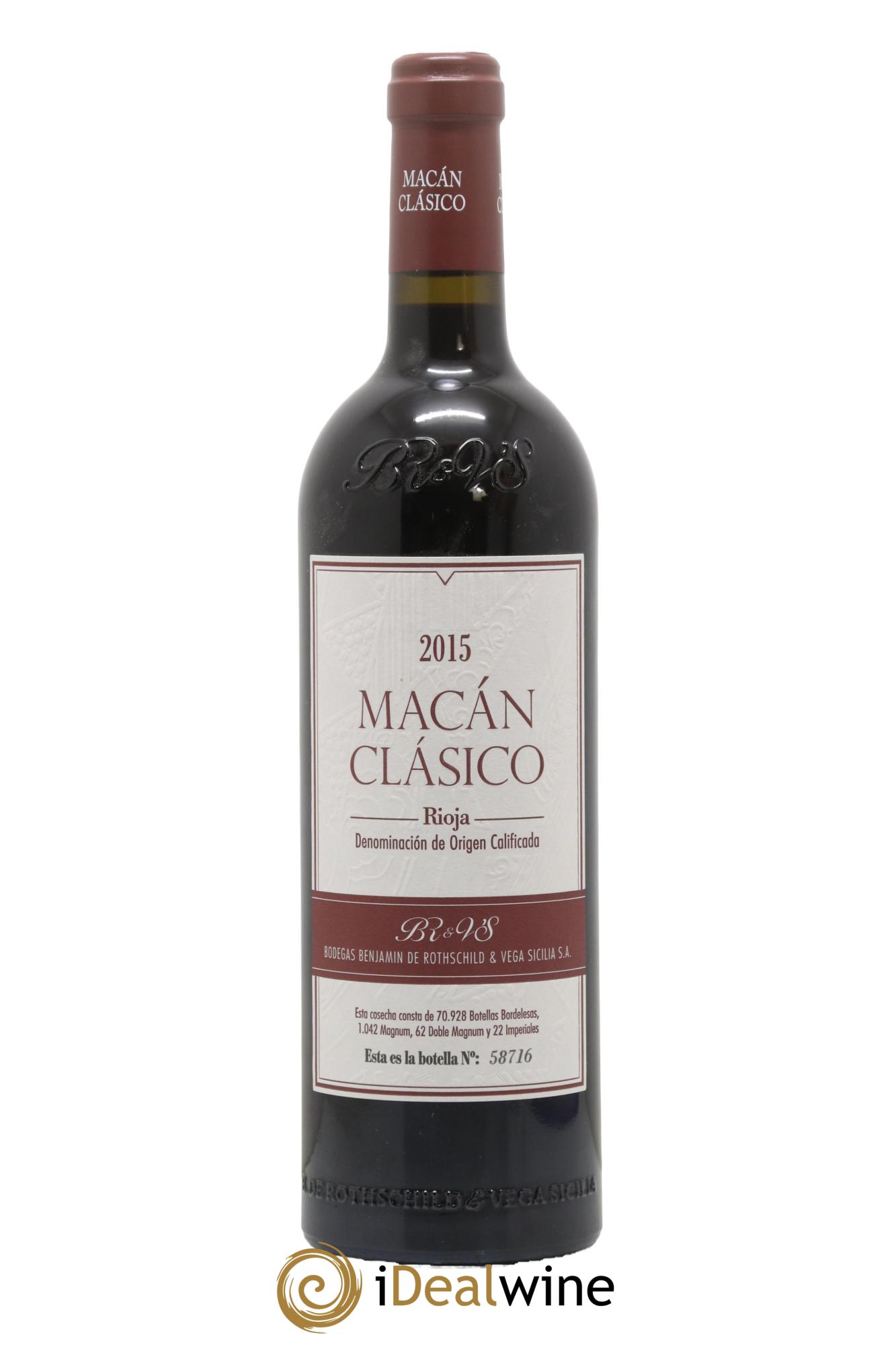 Rioja DOCa Macan Classico Benjamin de Rothschild & Vega Sicilia S.A  2015 - Posten von 1 Flasche - 0