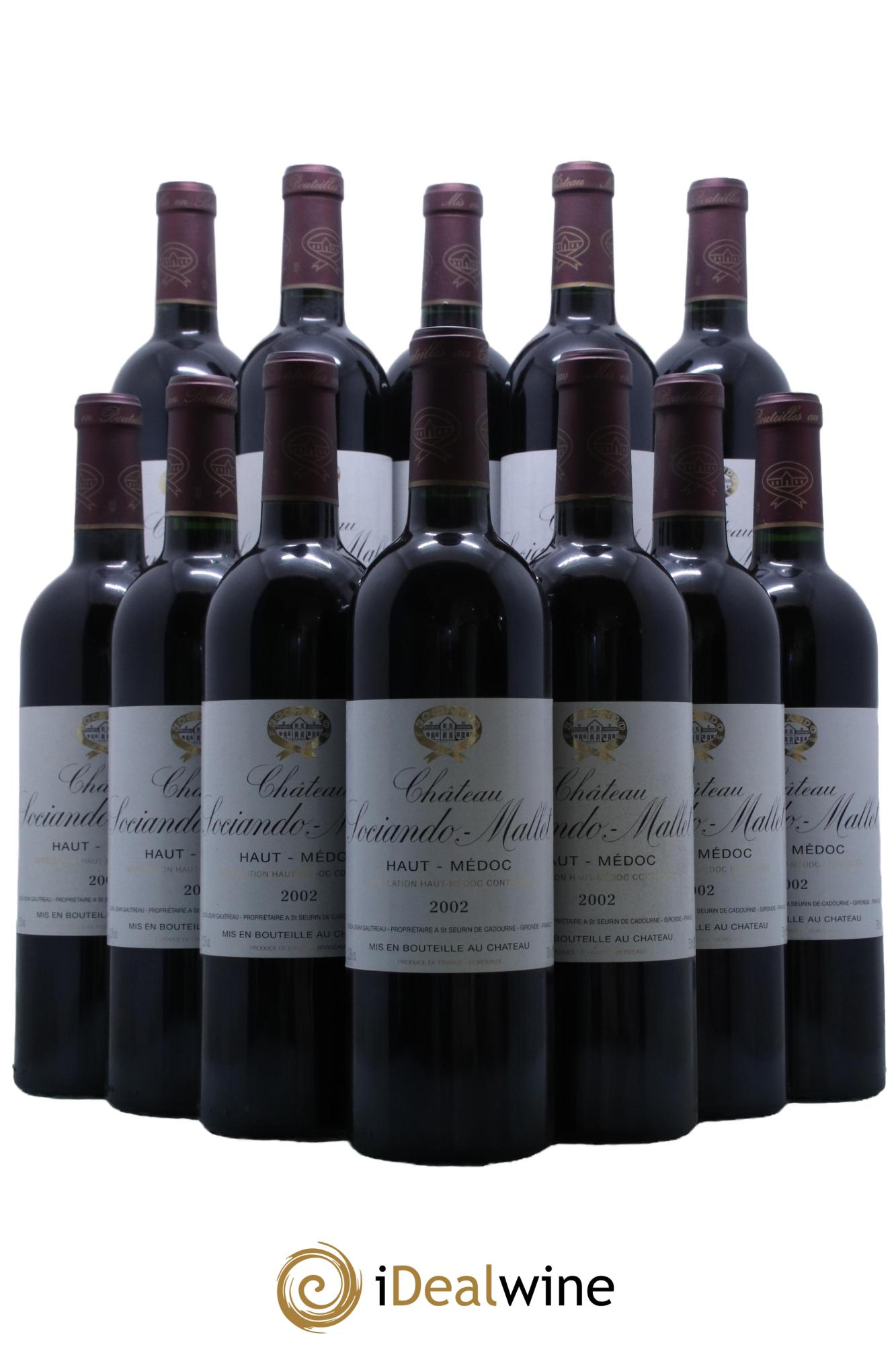 Château Sociando Mallet  2002 - Lot of 12 bottles - 0